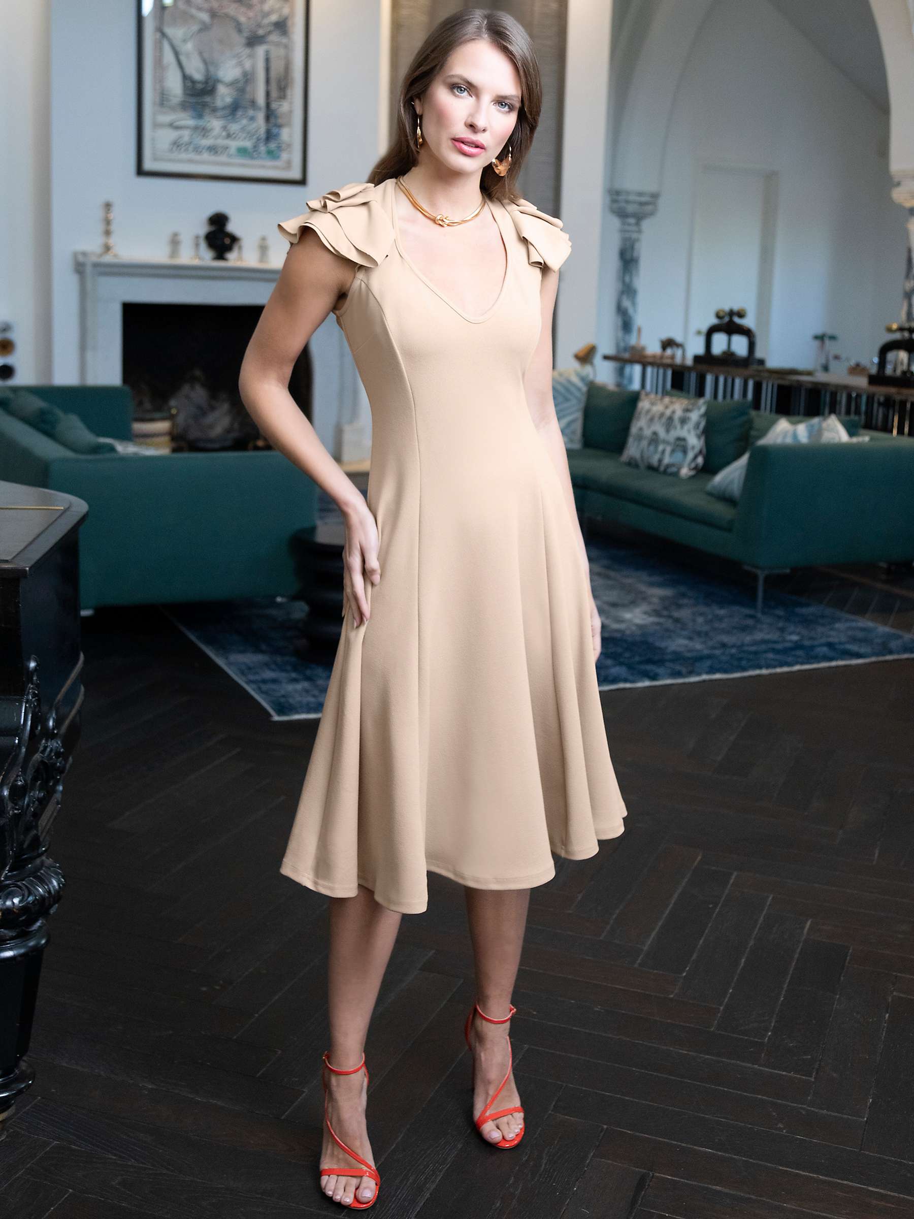 Buy HotSquash Frill Sleeve A-Line Dress Online at johnlewis.com