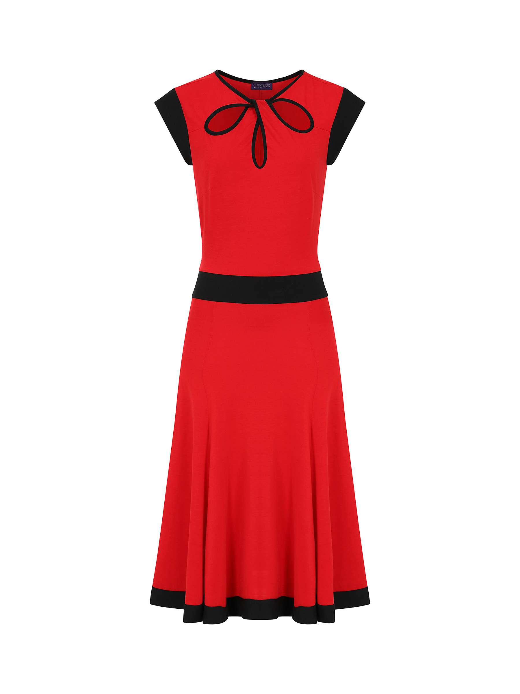 Buy HotSquash Keyhole Detail Fit And Flare Dress, Red/Black Online at johnlewis.com