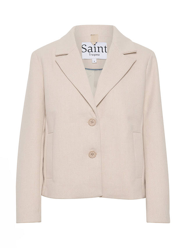 Saint Tropez Vivian Short Single Breasted Coat, Creme Melange