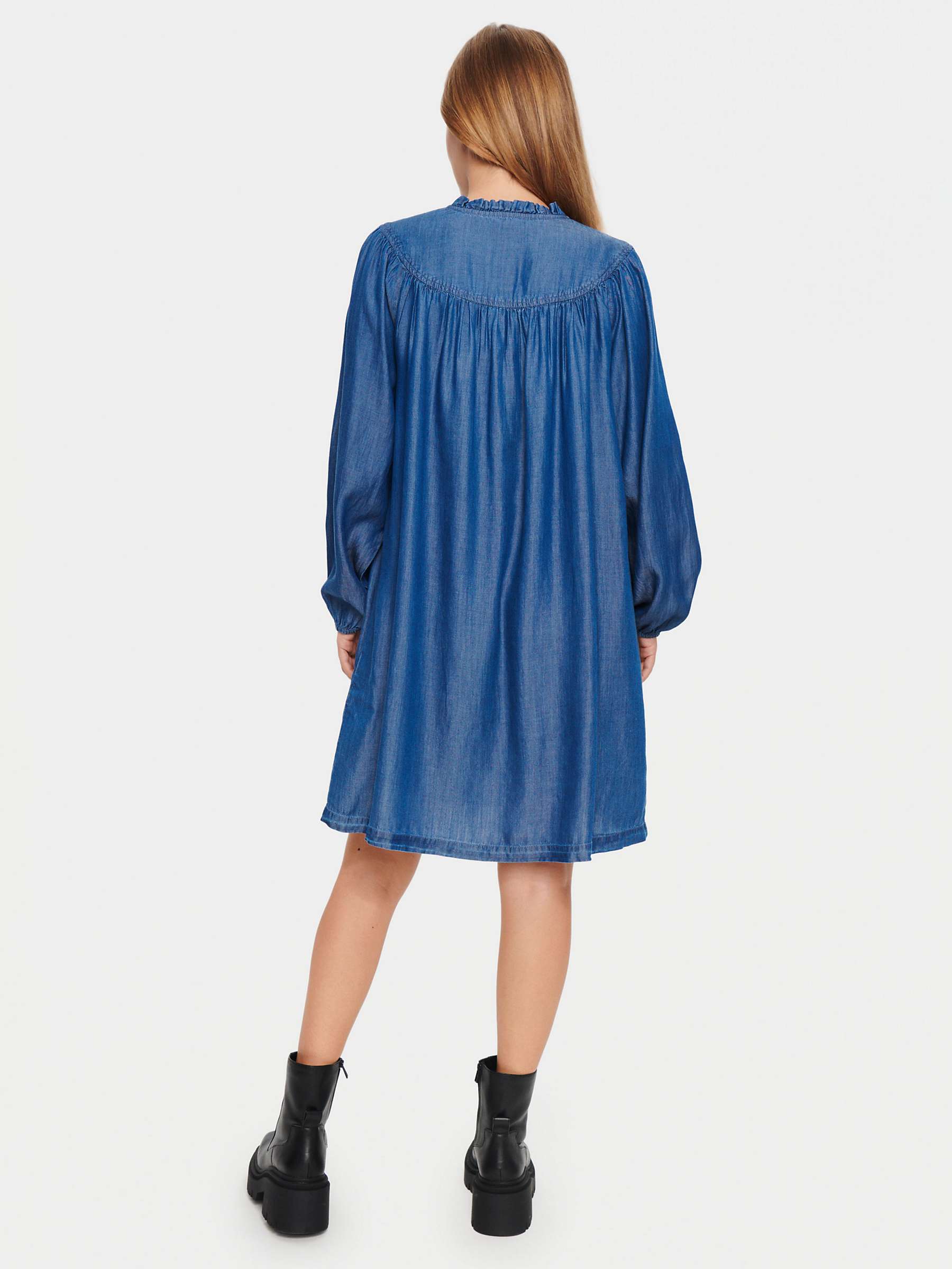 Buy Saint Tropez Chambra Above Knee Length Dress, Dutch Blue Online at johnlewis.com