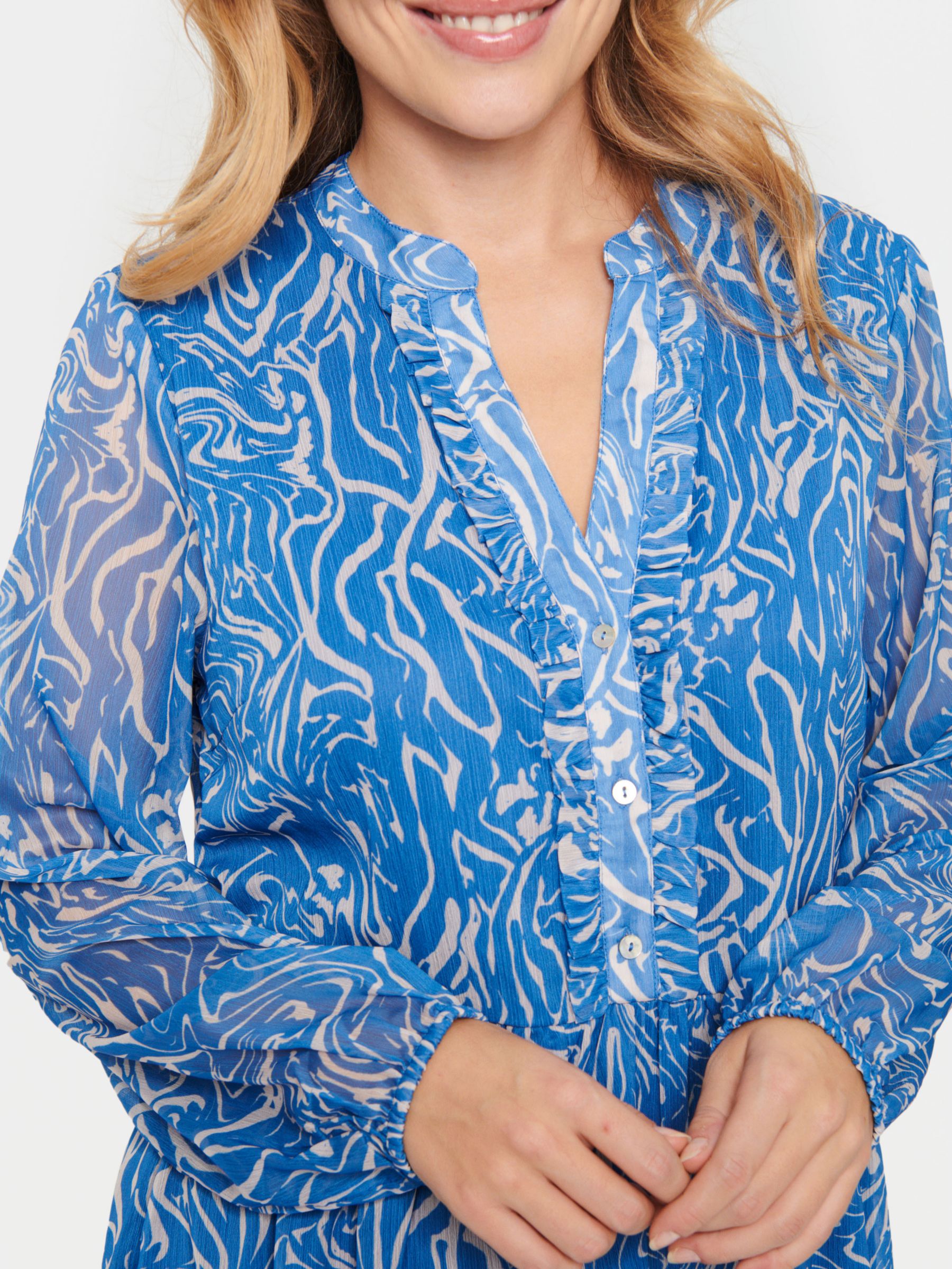 Buy Saint Tropez Valerie V-Neck Chiffon Dress, Dutch Blue Water Online at johnlewis.com
