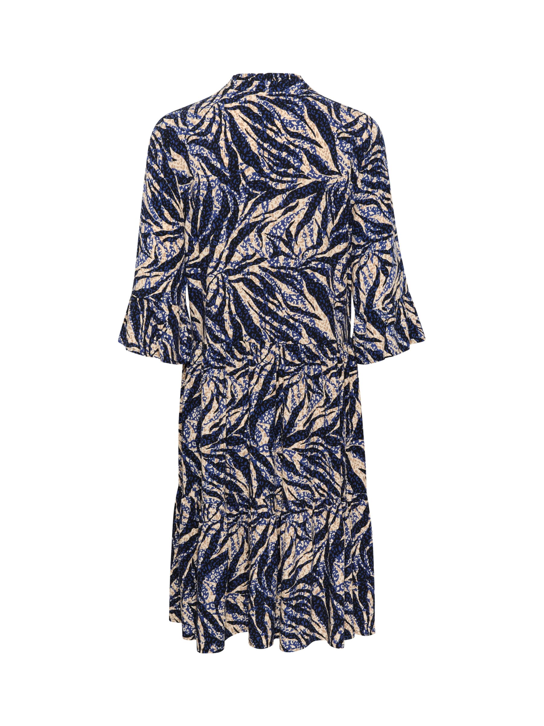 Buy Saint Tropez Eda Ruffle Knee Length Dress, Black/Multi Online at johnlewis.com