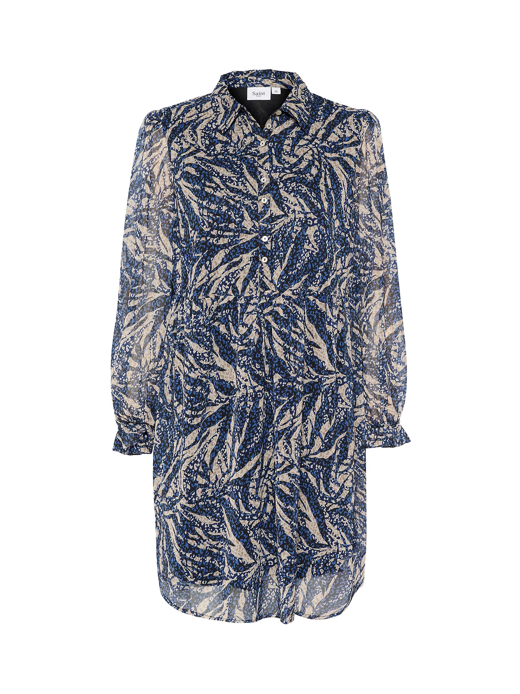 Buy Saint Tropez Chante Chiffon Shirt Dress, Black Zebra Leaves Online at johnlewis.com