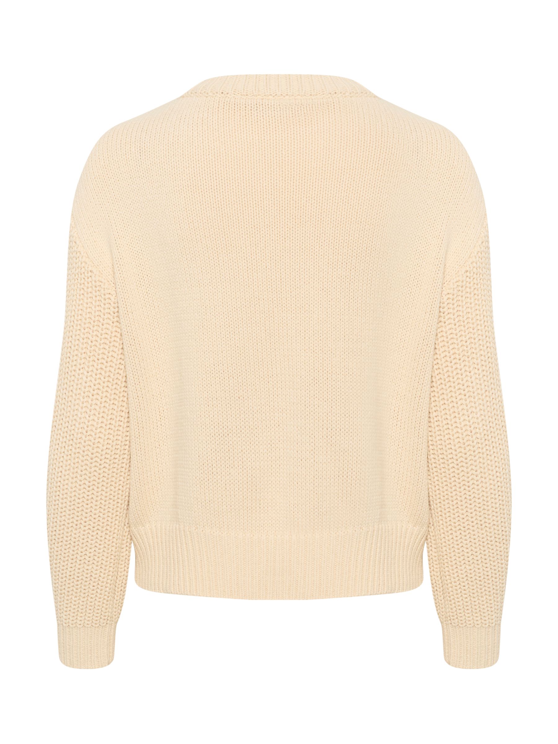 Buy Saint Tropez Cecilja Cotton Blend Casual Fit Knit Jumper, Creme Online at johnlewis.com