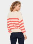 Saint Tropez Clarie Cotton Blend Stripe Jumper, Cayenne