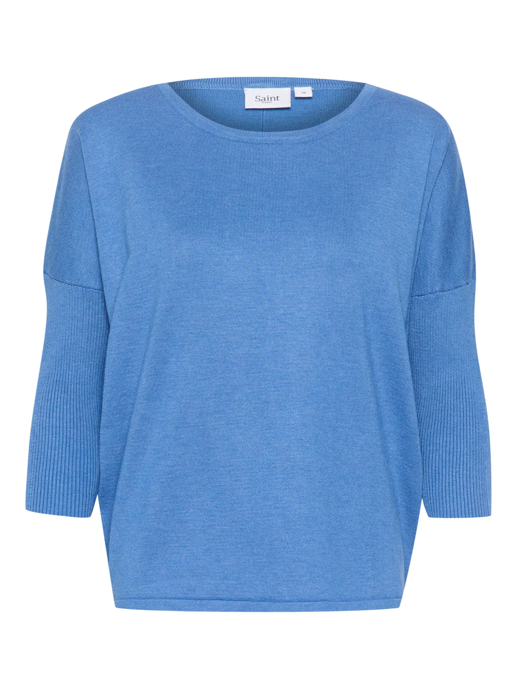 Buy Saint Tropez Mila 3/4 Sleeve Knitted Pullover, Dutch Blue Melange Online at johnlewis.com