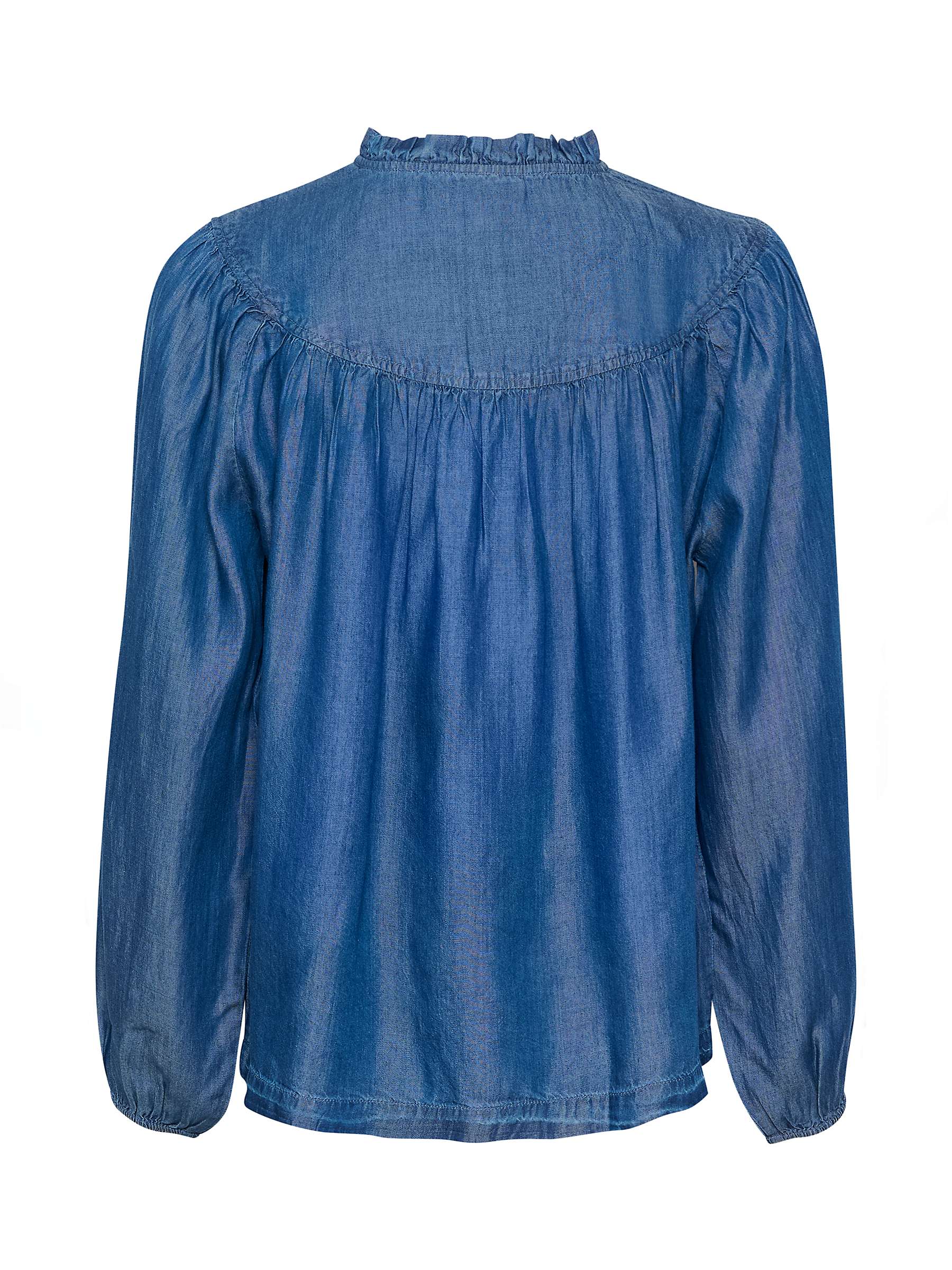 Buy Saint Tropez Chambra Long Sleeve Blouse, Dutch Blue Online at johnlewis.com