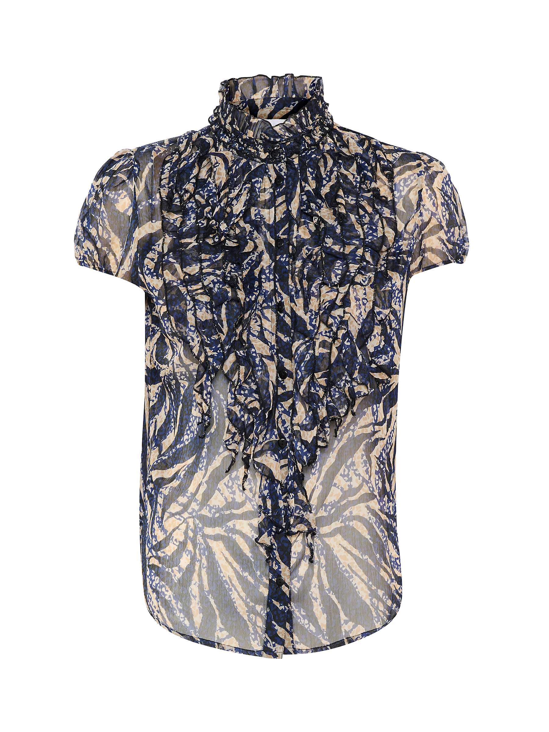 Buy Saint Tropez Lilja Short Sleeve Shirt, Black Zebra Leaves Online at johnlewis.com