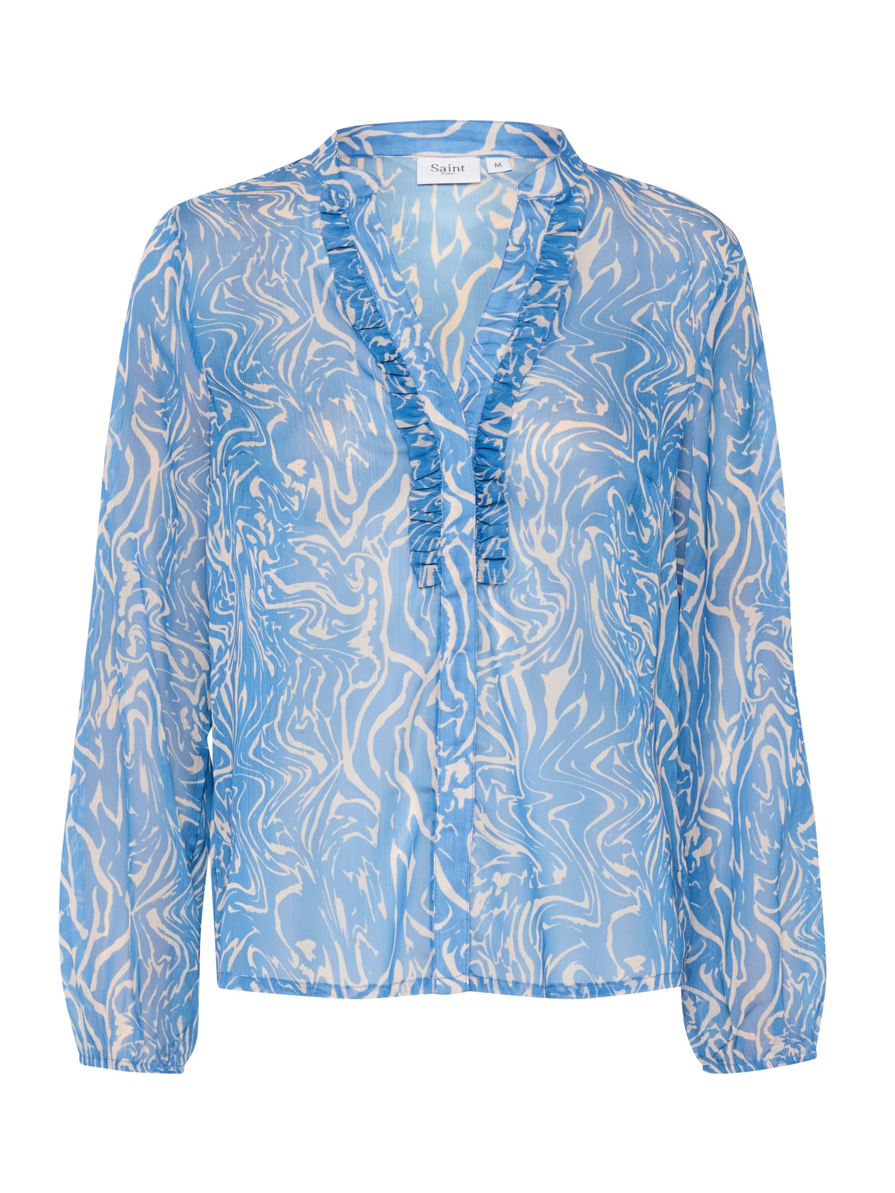 Saint Tropez Valerie Chiffon Shirt, Dutch Blue Water at John Lewis ...