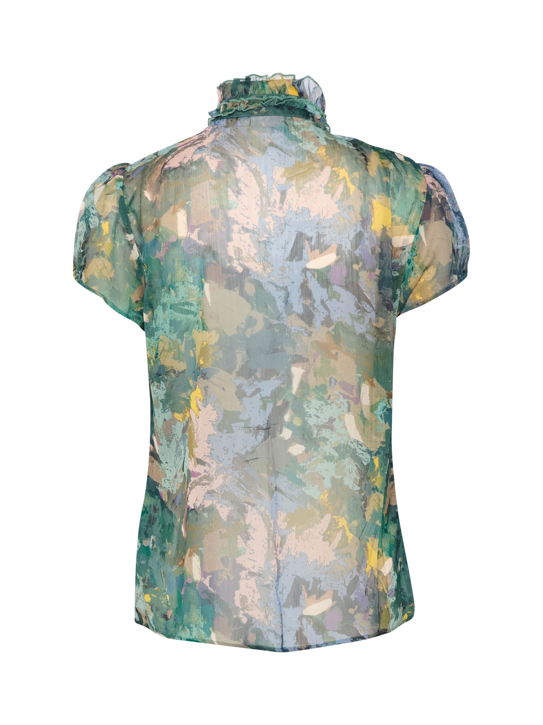 Buy Saint Tropez Lilja Short Sleeve Shirt, Frosty Spruce Strok Online at johnlewis.com
