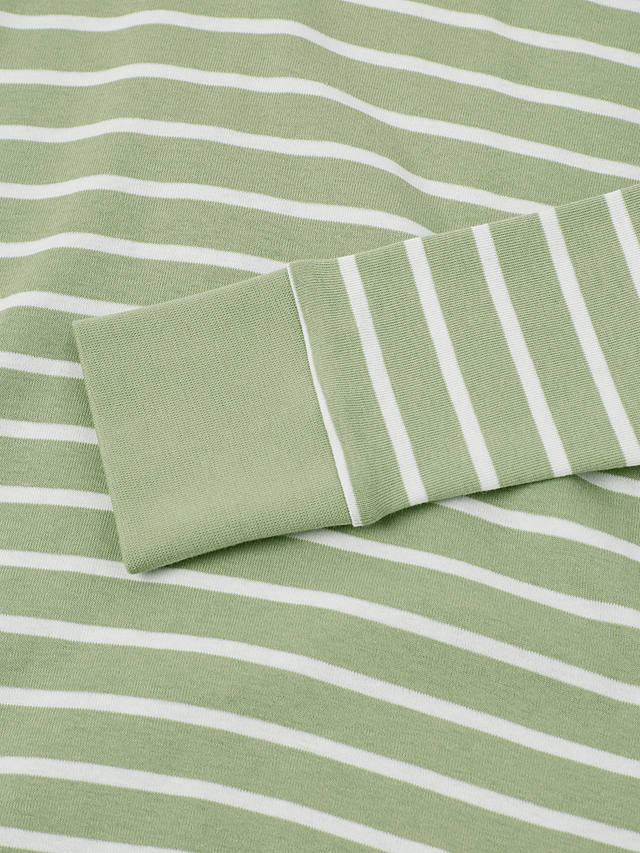 Polarn O. Pyret Adult Organic Cotton Stripe Pyjamas, Green