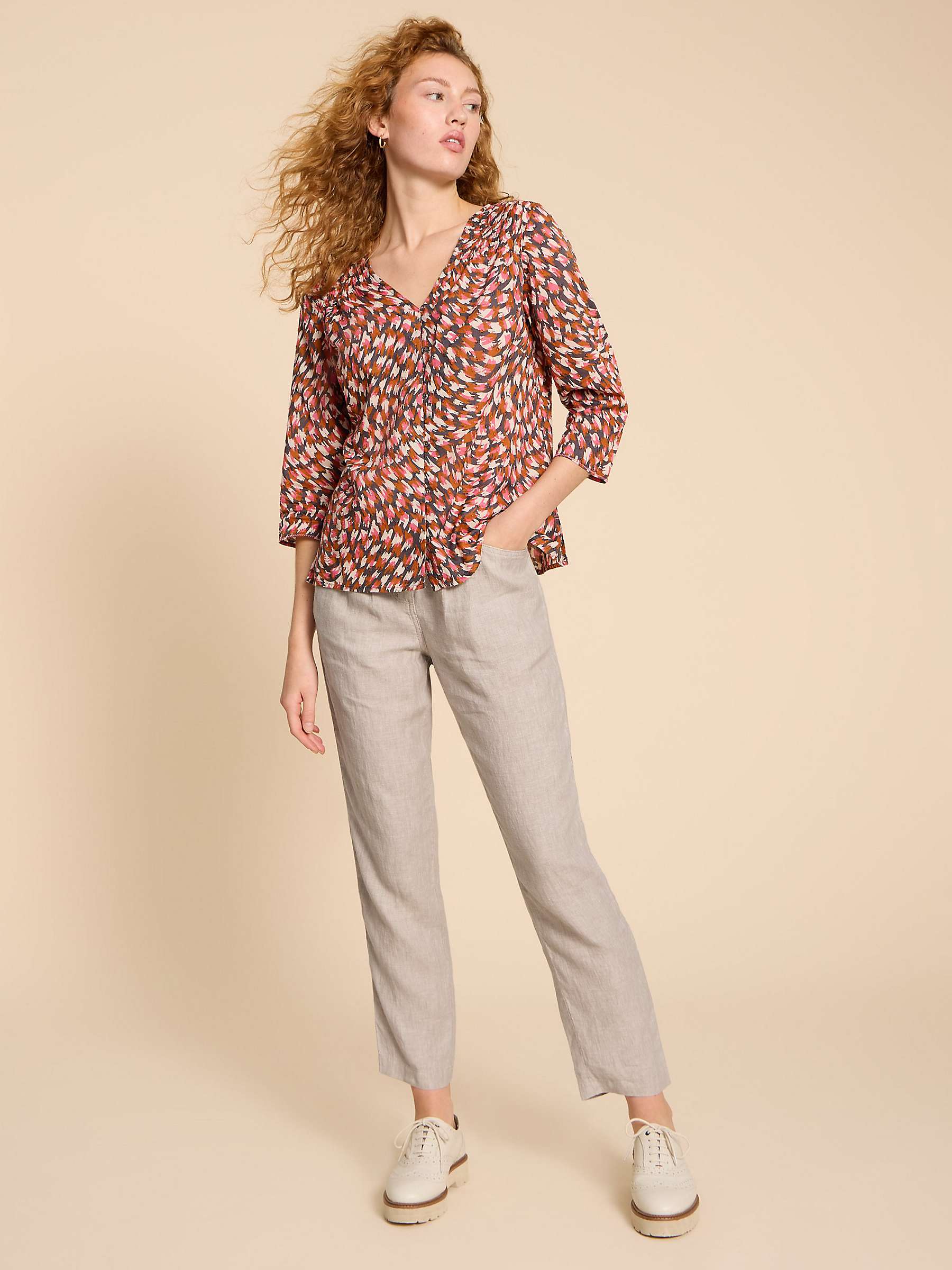 Buy White Stuff Petite Rowena Linen Trousers, Light Natural Online at johnlewis.com