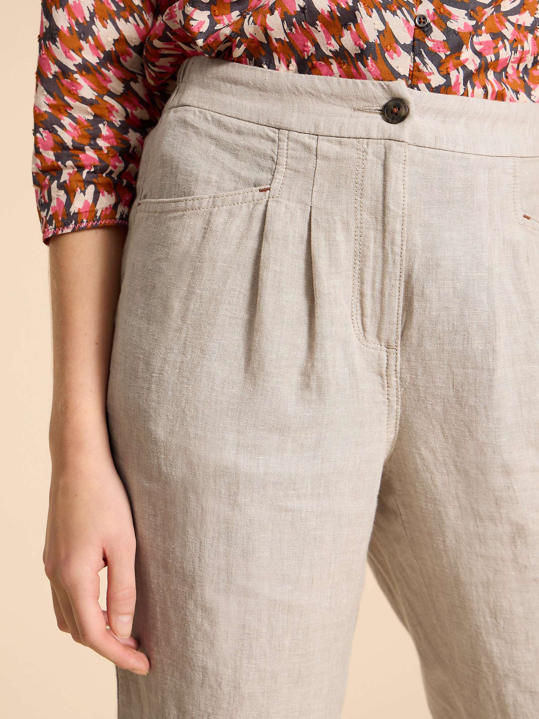 Buy White Stuff Petite Rowena Linen Trousers, Light Natural Online at johnlewis.com
