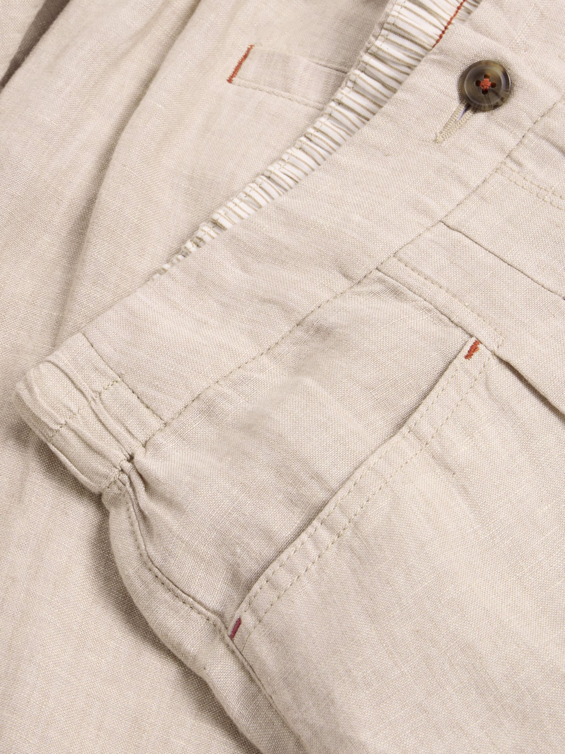 White Stuff Petite Rowena Linen Trousers, Light Natural, 6