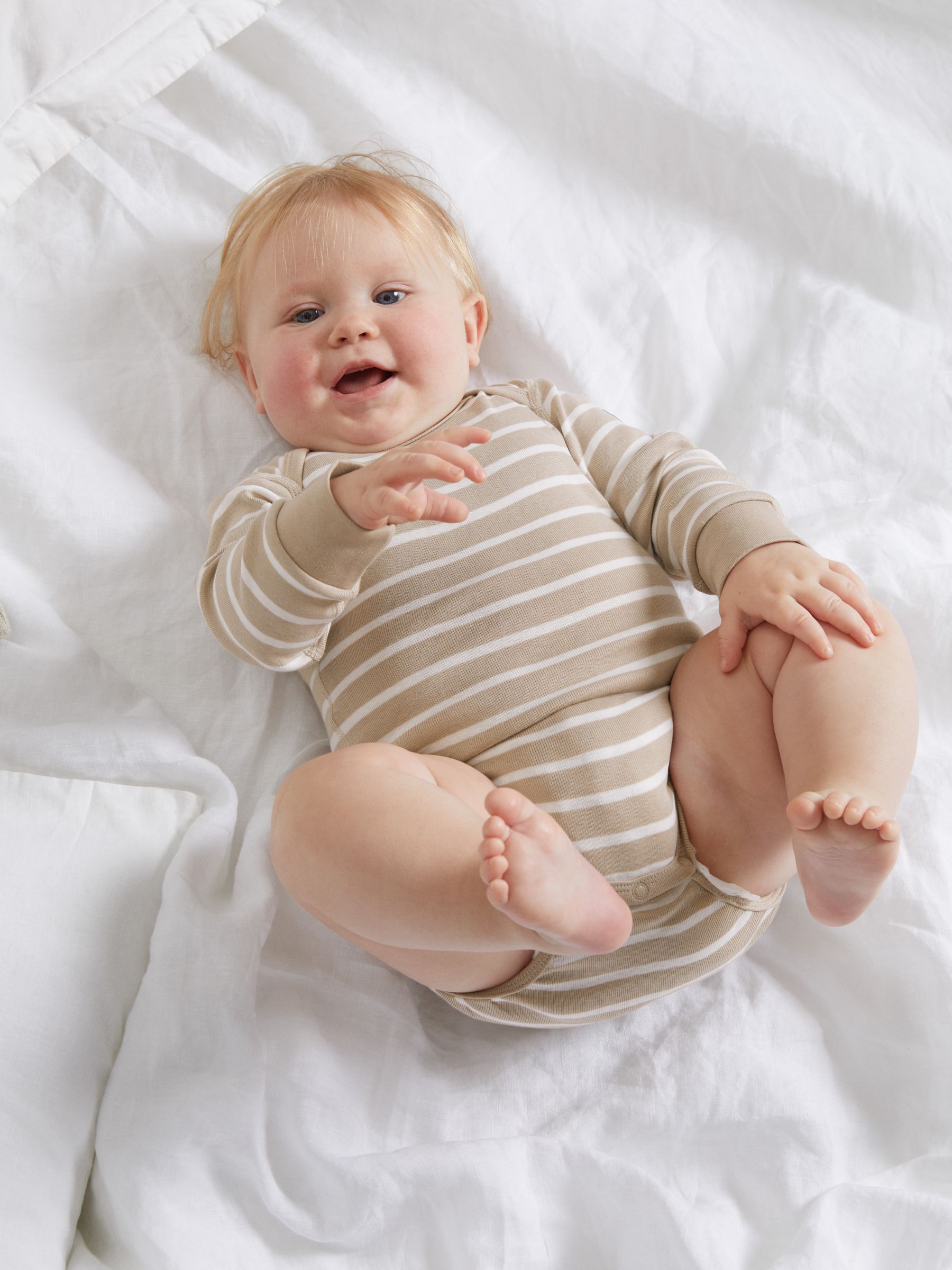 Buy Polarn O. Pyret Baby GOTS Organic Cotton Stripe Bodysuit Online at johnlewis.com