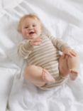 Polarn O. Pyret Baby GOTS Organic Cotton Stripe Bodysuit, Neutrals