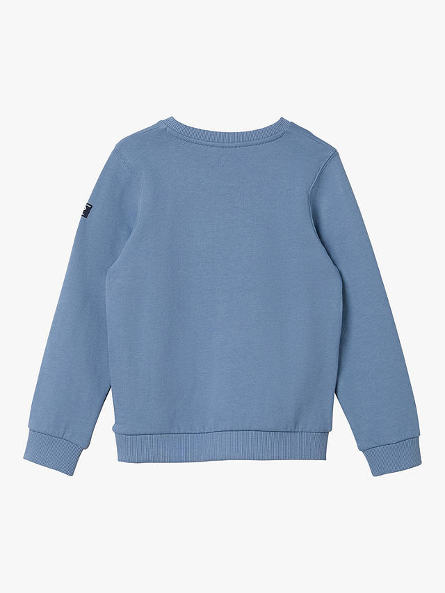 Polarn O. Pyret Kids' Organic Cotton Tiger Print Sweatshirt, Blue