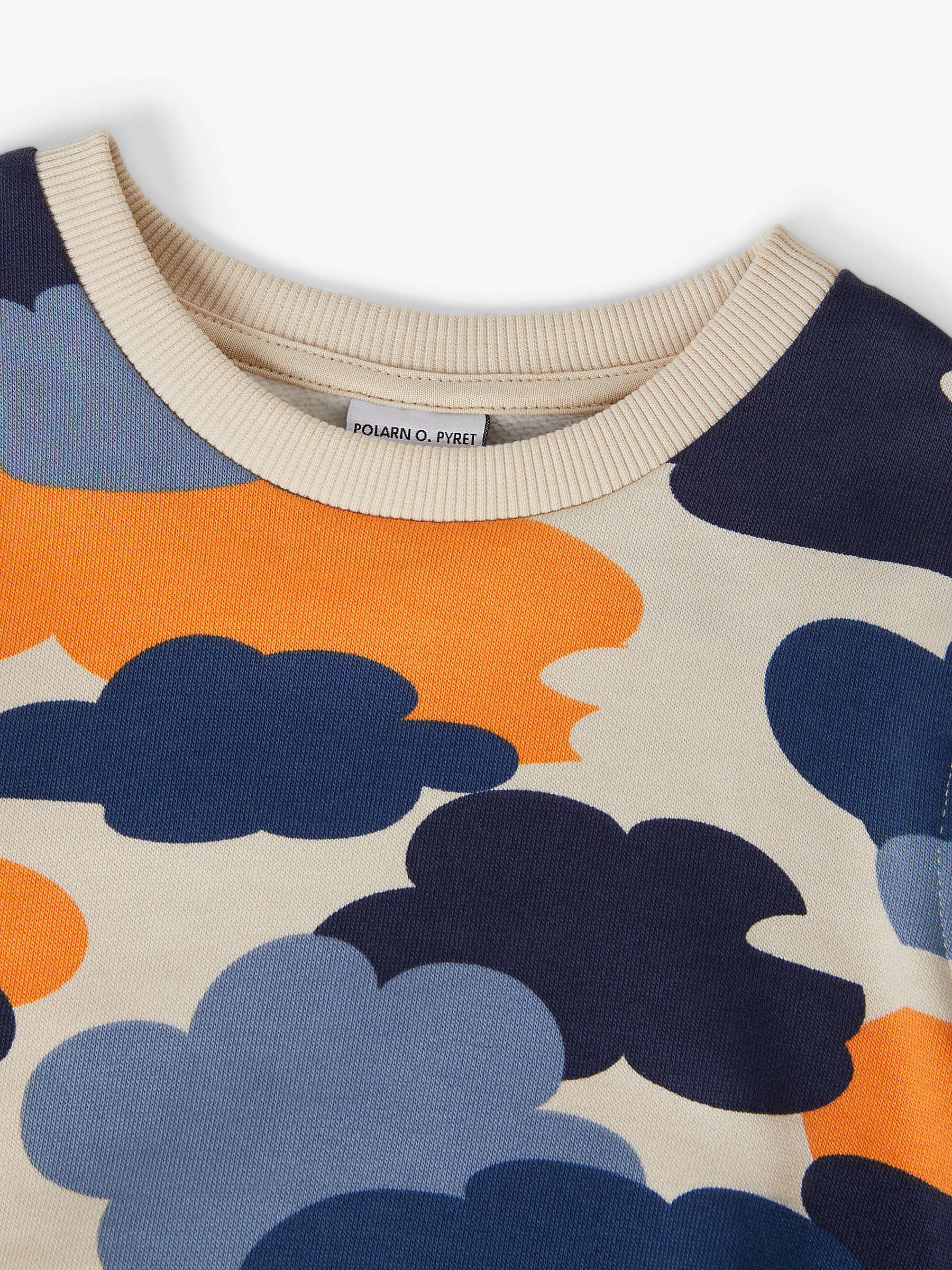 Buy Polarn O. Pyret Kids' Organic Cotton Cloud Print Sweatshirt, Natural/Multi Online at johnlewis.com