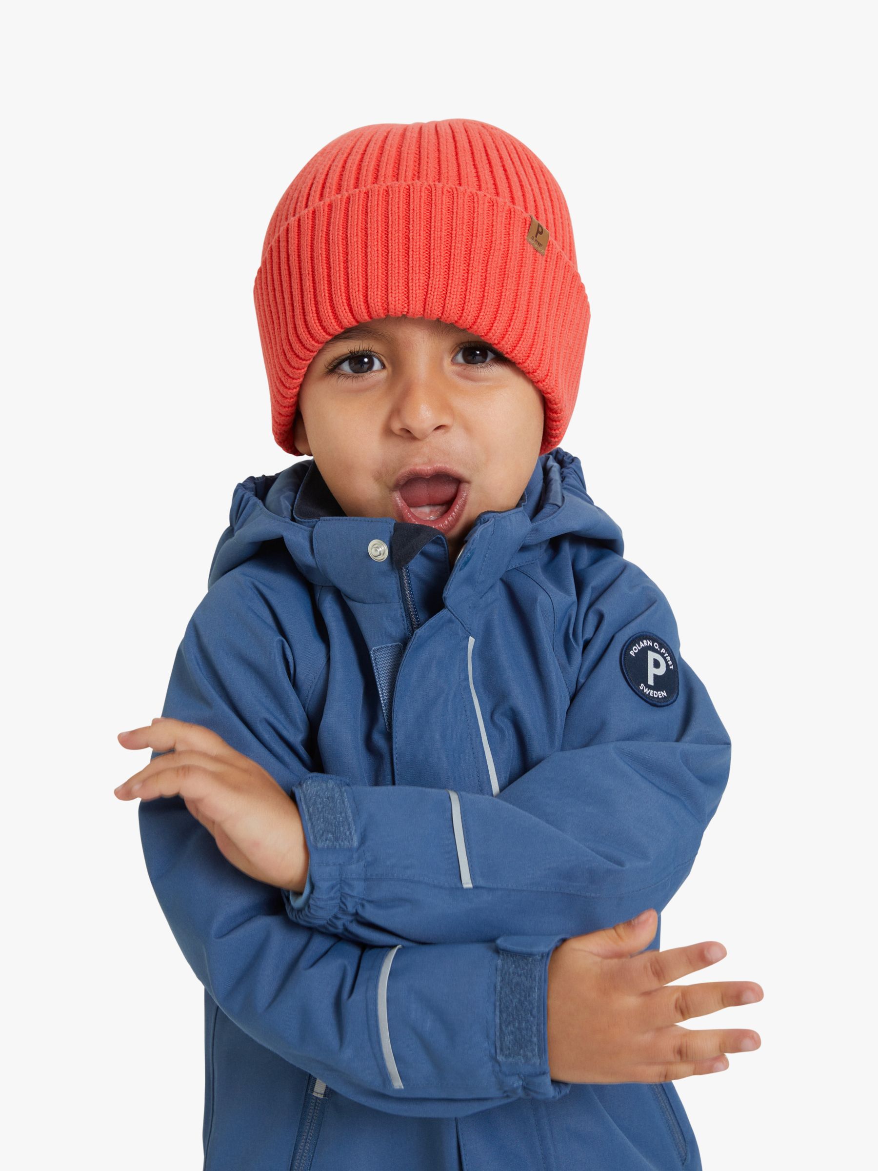 Polarn O. Pyret Kids' Recycled Waterproof Shell Hooded Coat, Blue, 9-12 months