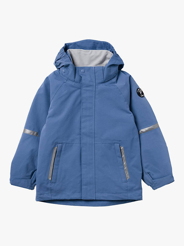 Polarn O. Pyret Kids' Recycled Waterproof Shell Hooded Coat, Blue