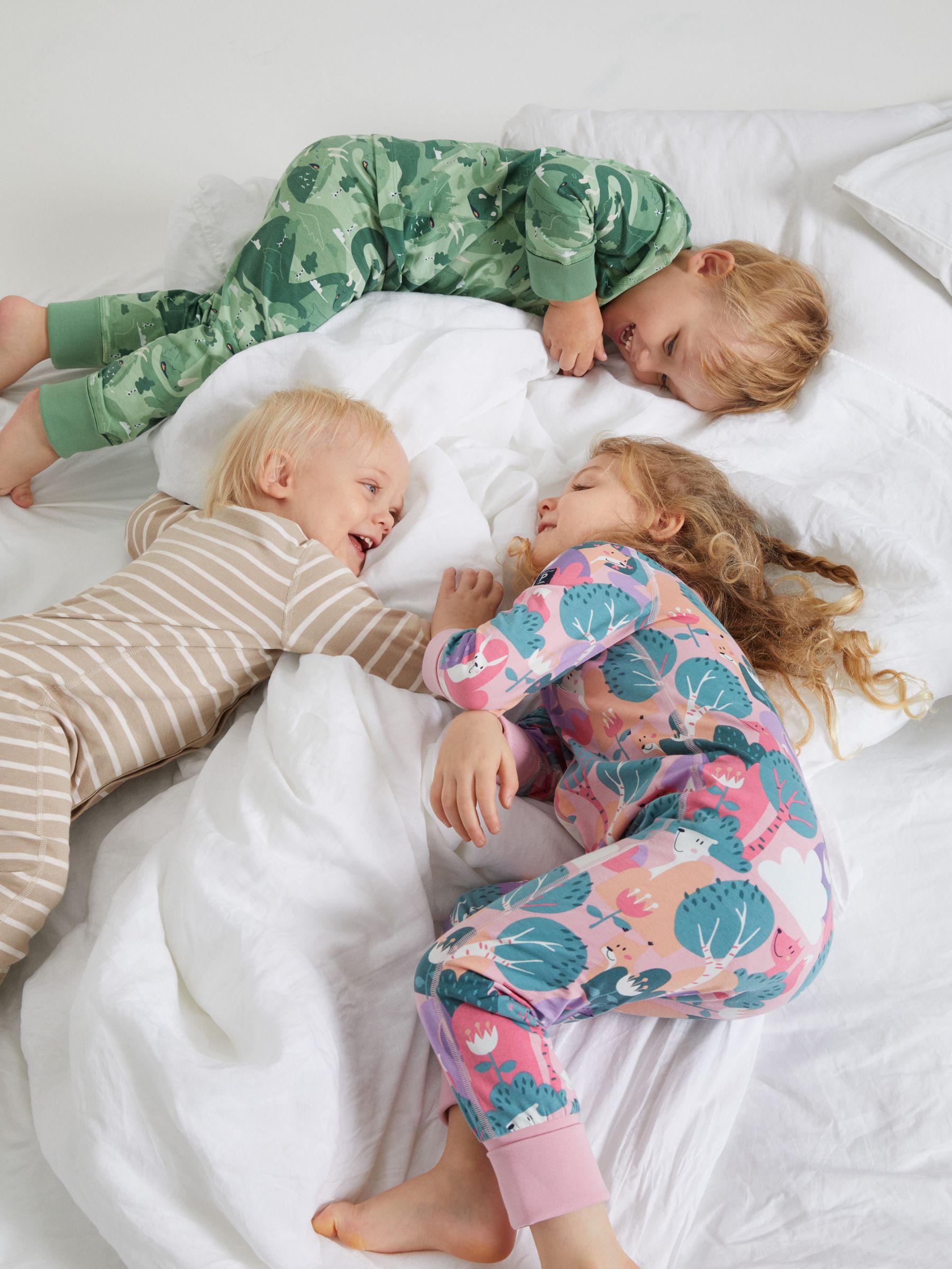 Buy Polarn O. Pyret Kids' Organic Cotton Dragon Print Pyjamas, Green Online at johnlewis.com