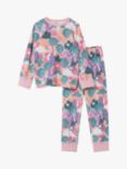 Polarn O. Pyret Kids' Organic Cotton Forest Print Pyjamas, Pink