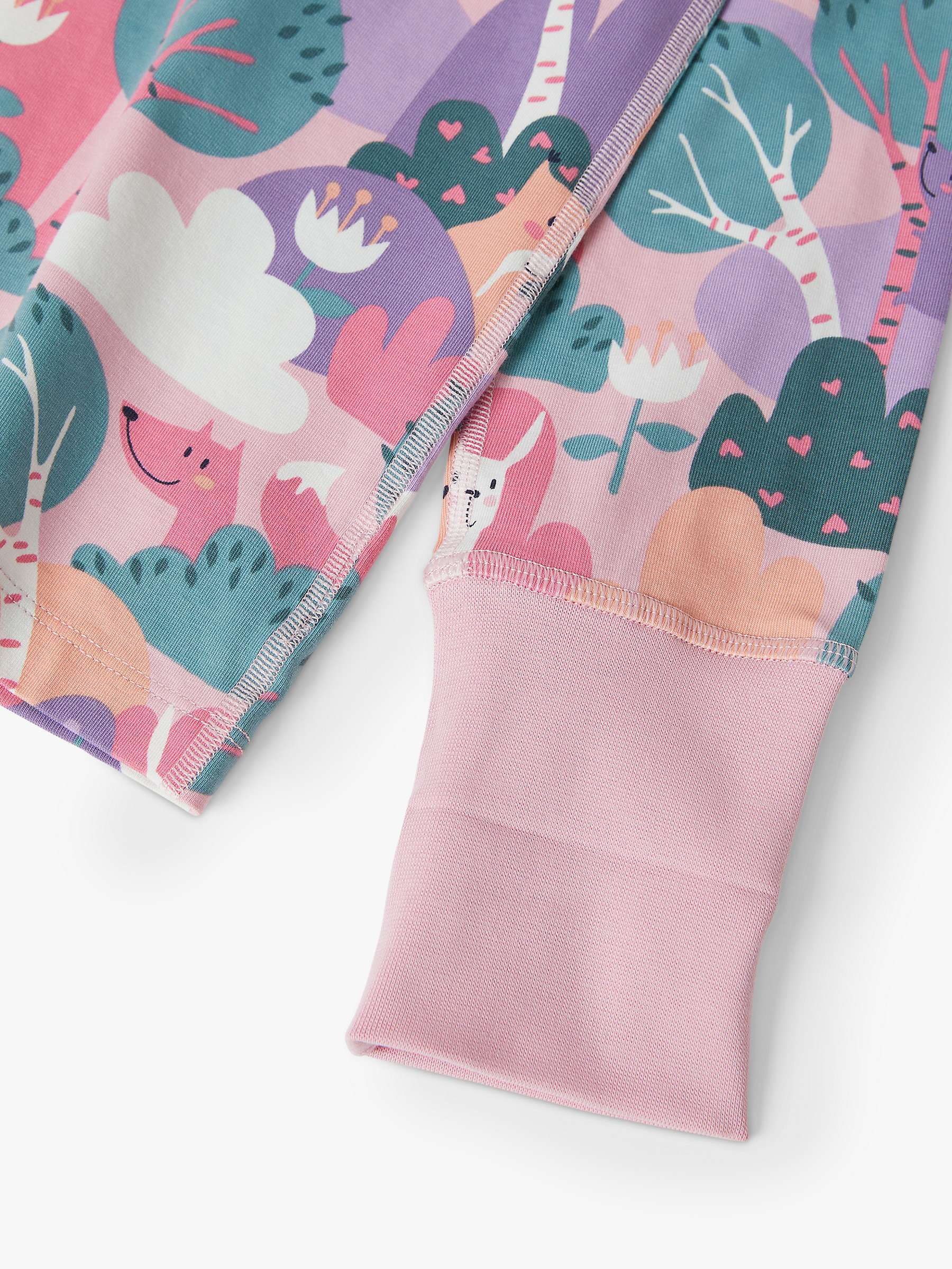 Buy Polarn O. Pyret Kids' Organic Cotton Forest Print Pyjamas, Pink Online at johnlewis.com