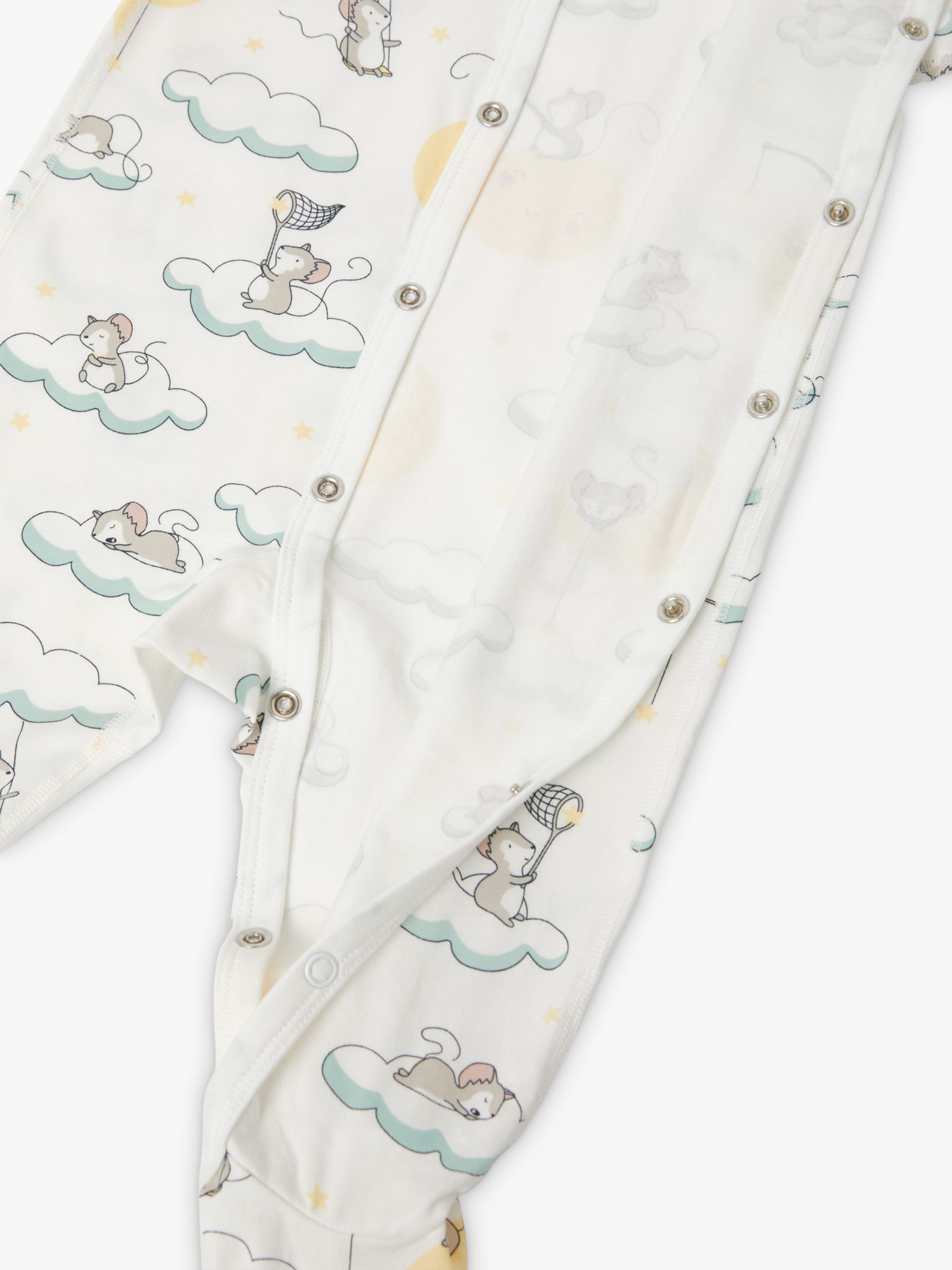 Buy Polarn O. Pyret Baby Organic Cotton Mouse Cloud Print Onesie, White Online at johnlewis.com