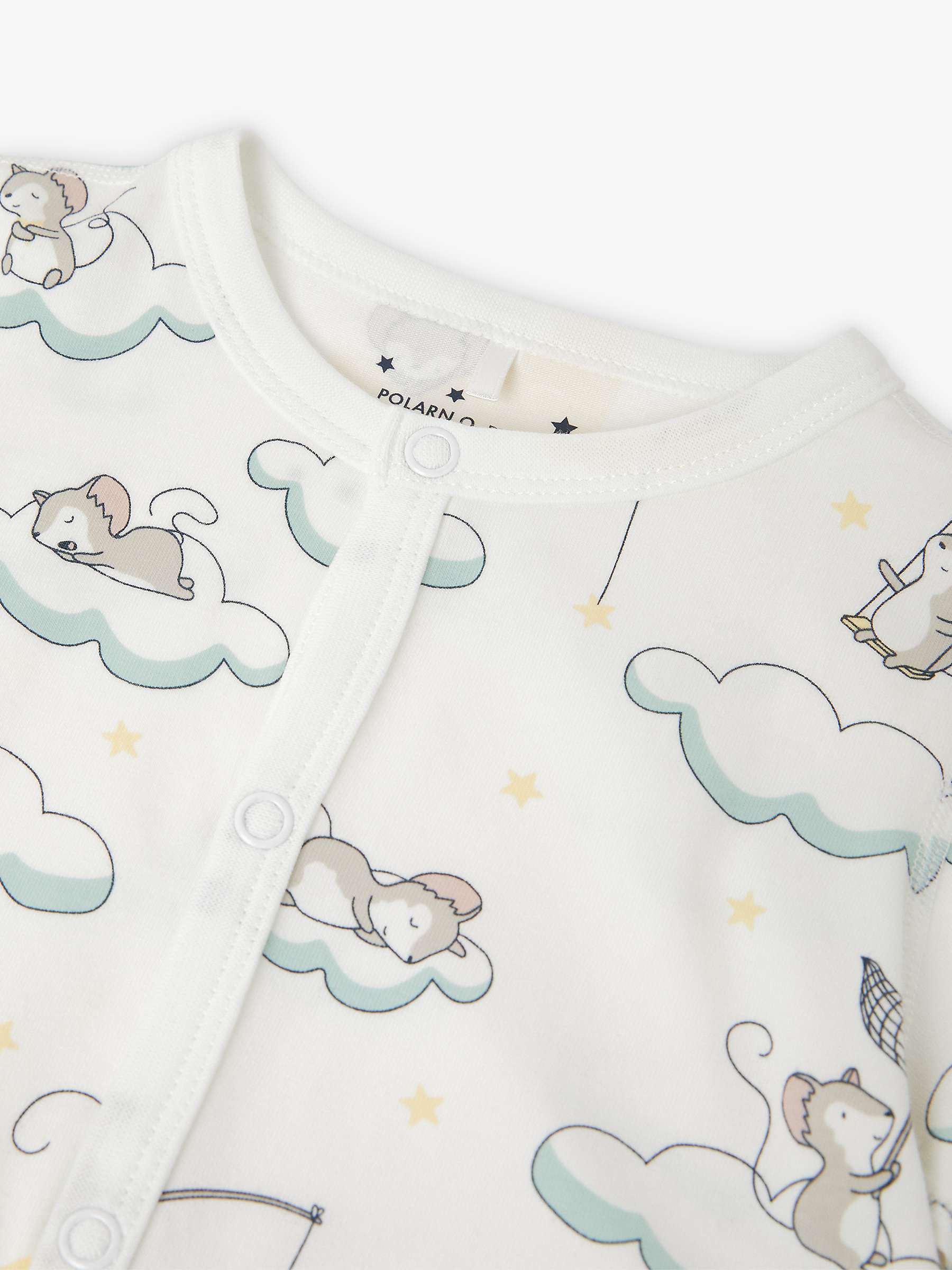 Buy Polarn O. Pyret Baby Organic Cotton Mouse Cloud Print Onesie, White Online at johnlewis.com