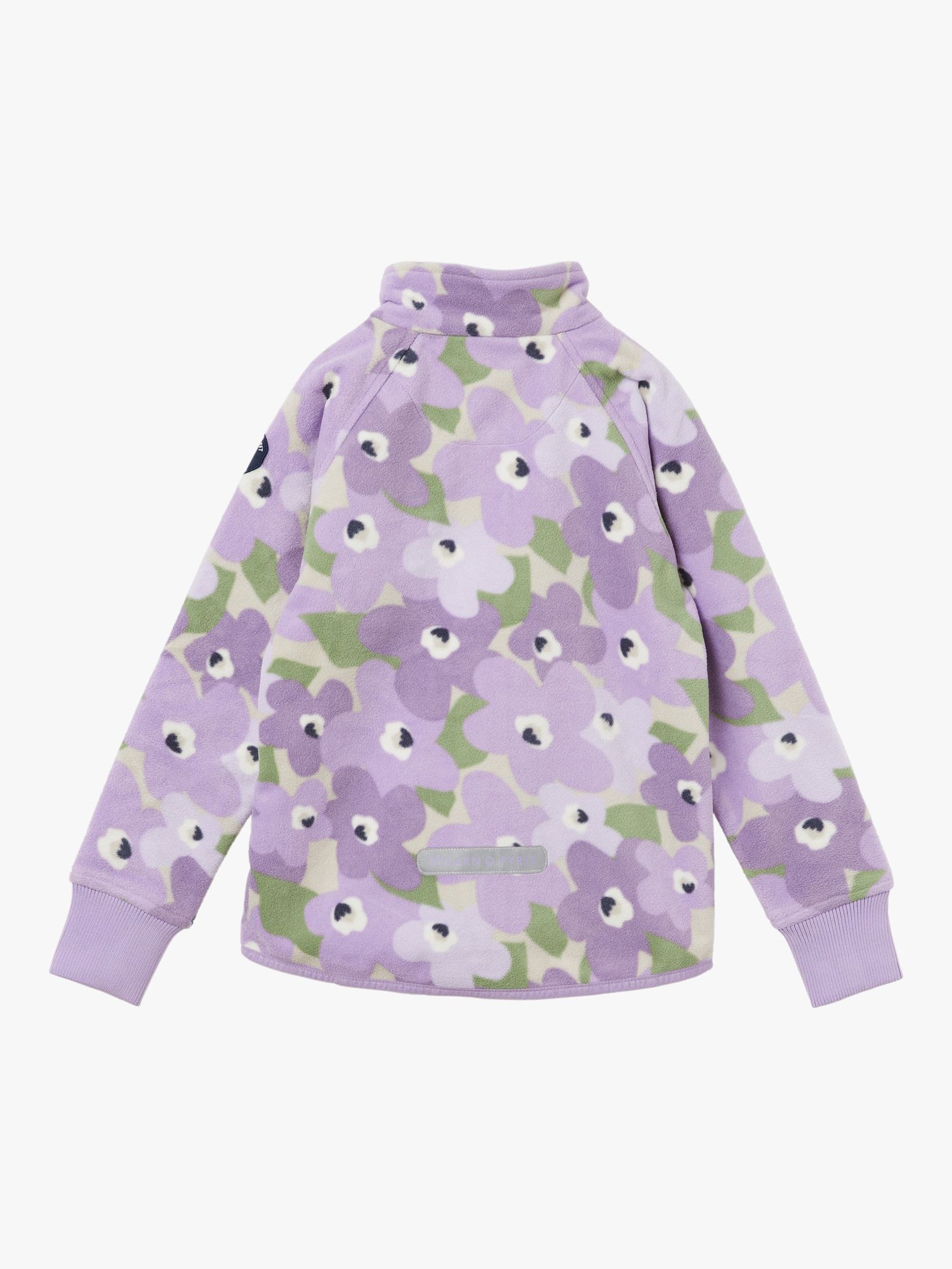 Buy Polarn O. Pyret Kids' Floral Print Fleece Zip Through Jacket, Purple Online at johnlewis.com