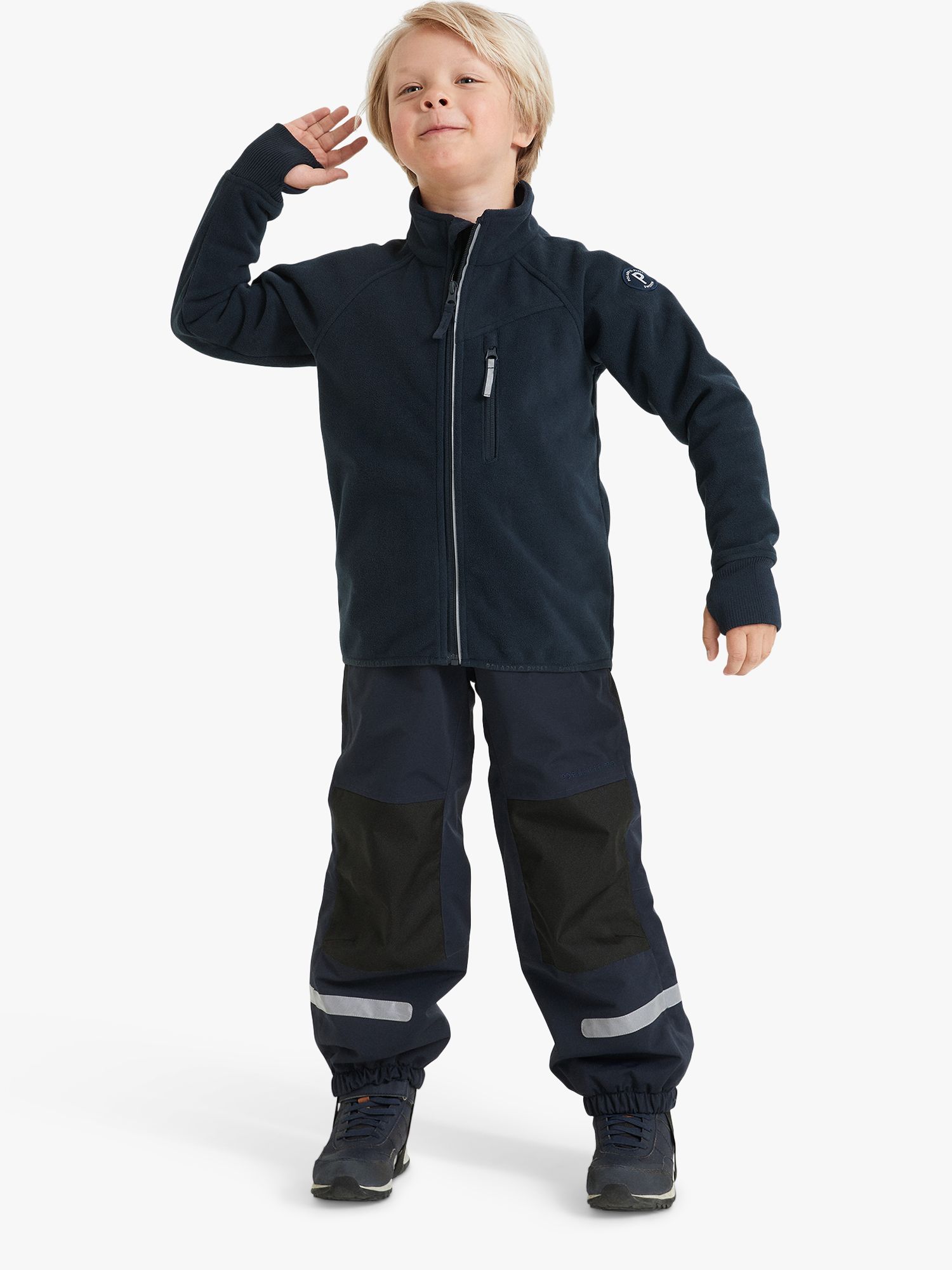 Buy Polarn O. Pyret Kids' Fleece Zip Through Jacket, Blue Online at johnlewis.com