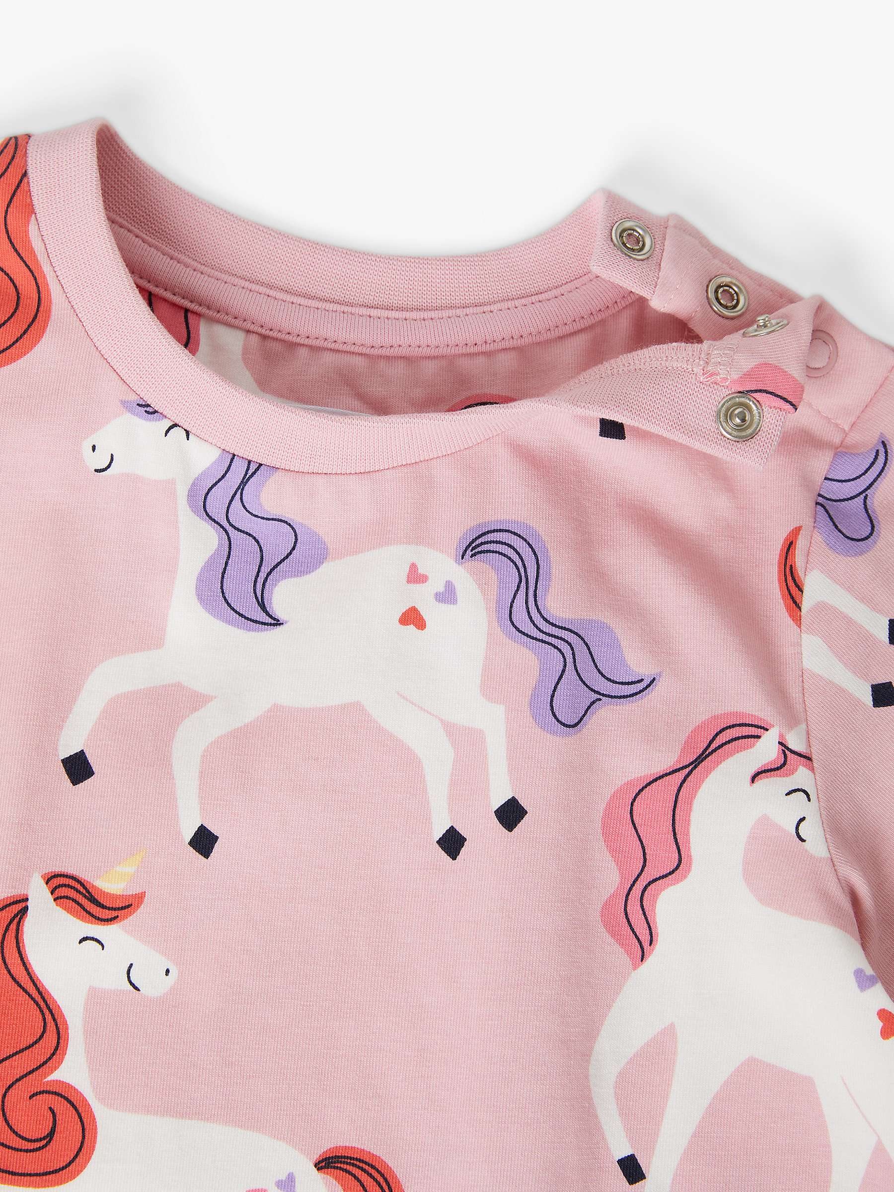 Buy Polarn O. Pyret Kids' Organic Cotton Unicorn Print T-Shirt, Pink Online at johnlewis.com