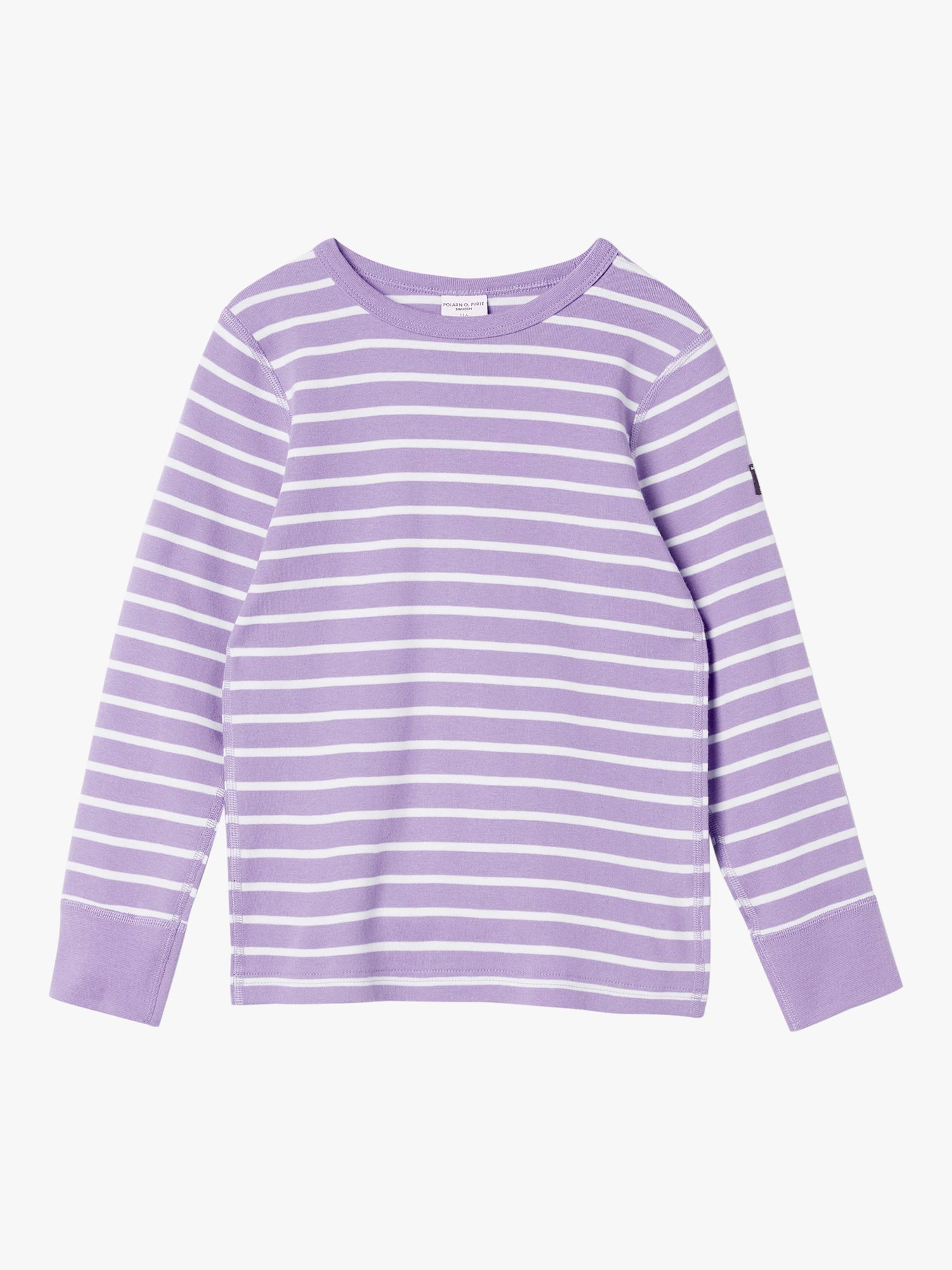 Polarn O. Pyret Kids' Organic Cotton Stripe Top, Purple, 2-3 years