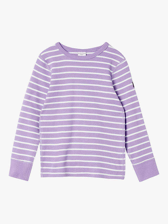 Polarn O. Pyret Kids' Organic Cotton Stripe Top, Purple