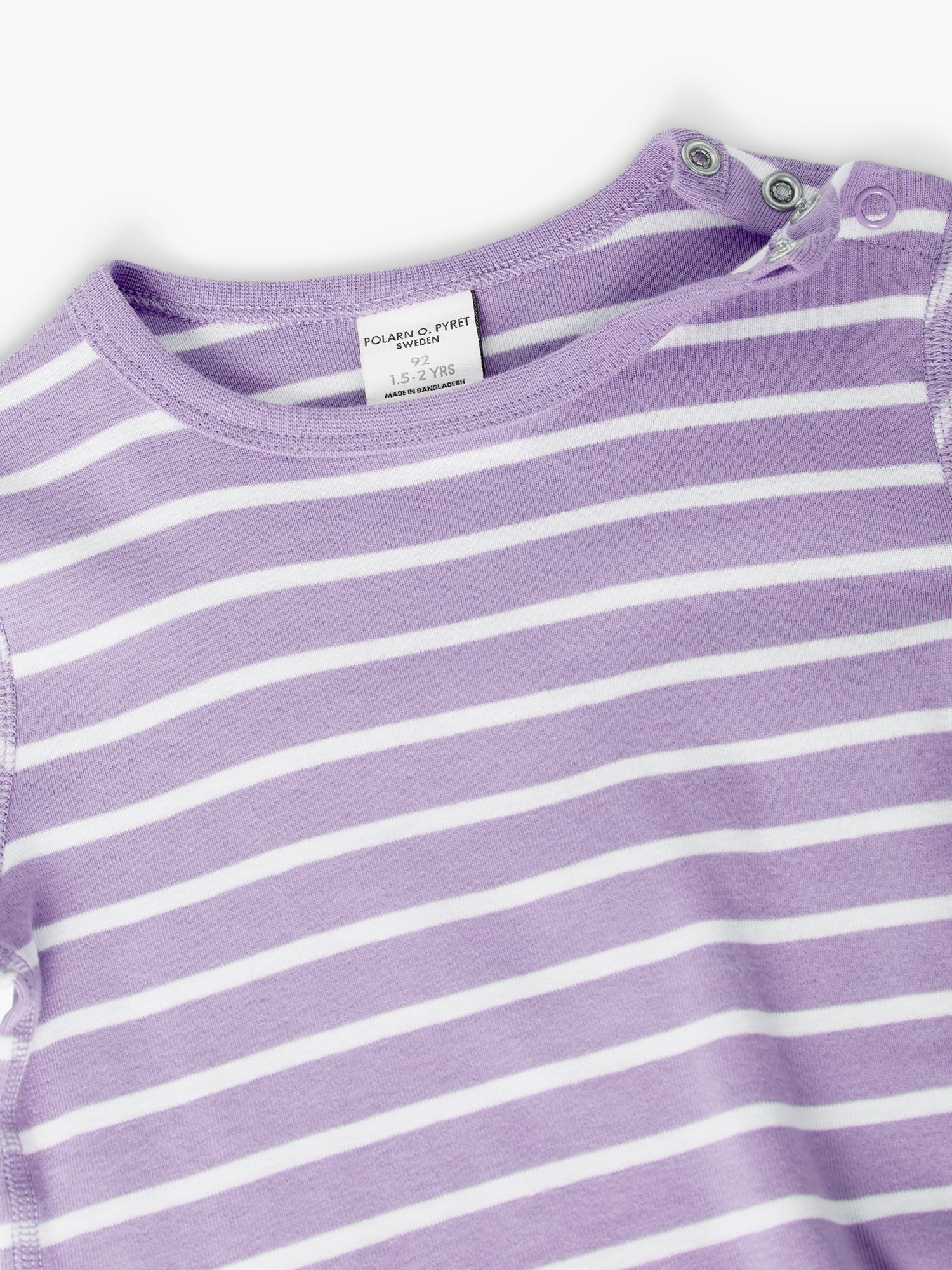 Polarn O. Pyret Kids' Organic Cotton Stripe Top, Purple, 2-3 years