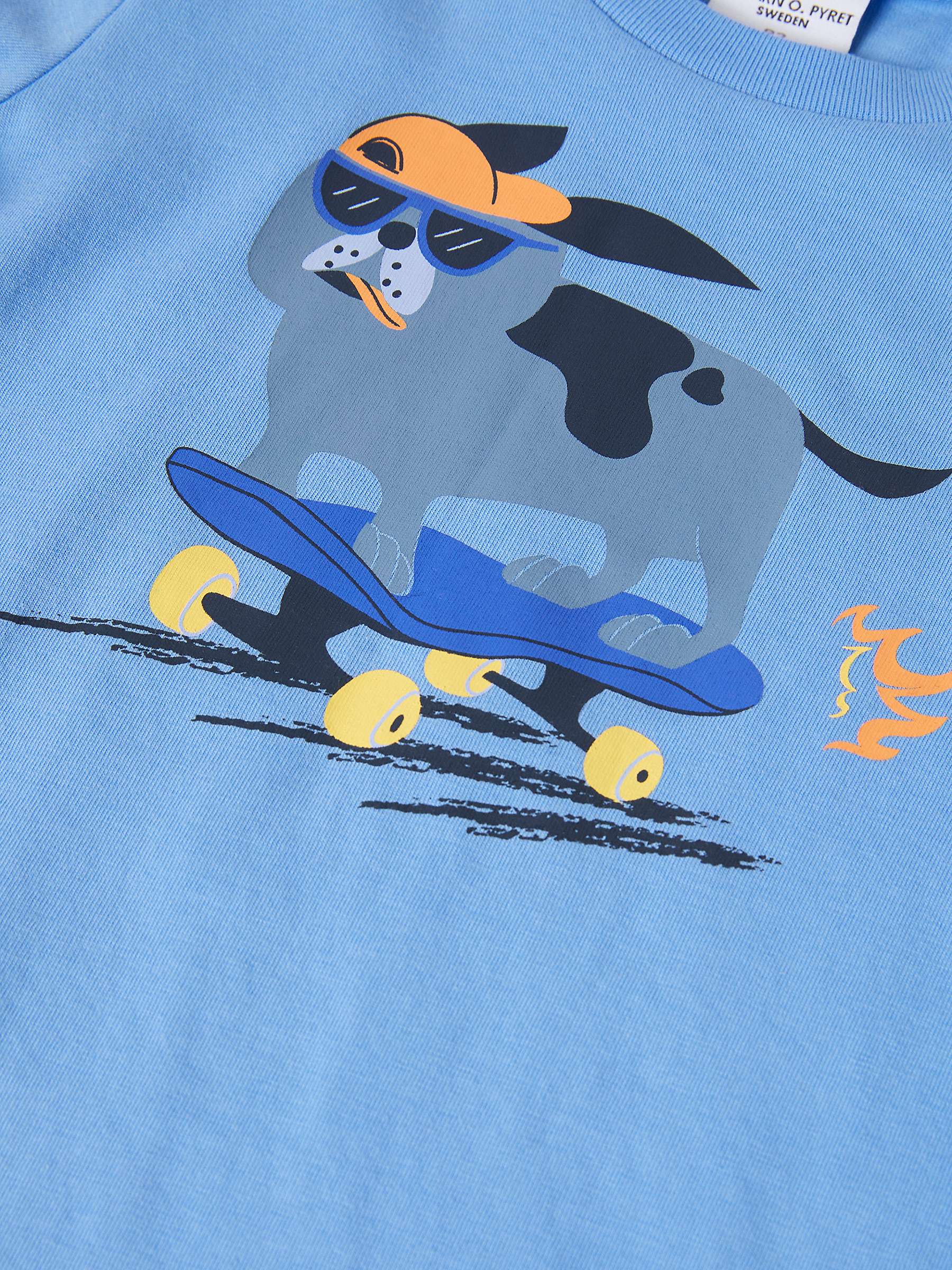 Buy Polarn O. Pyret Kids' GOTS Organic Cotton Dog T-Shirt, Blue Online at johnlewis.com