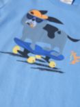 Polarn O. Pyret Kids' GOTS Organic Cotton Dog T-Shirt, Blue