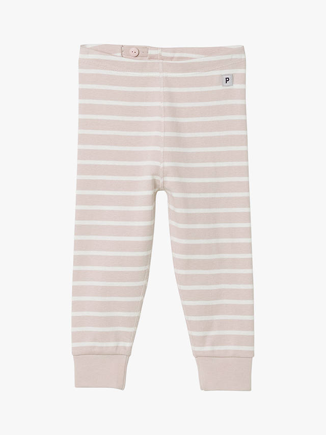 Polarn O. Pyret Kids' GOTS Organic Cotton Stripe Leggings, Pink