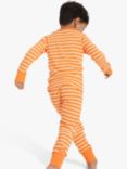 Polarn O. Pyret Kids' GOTS Organic Cotton Stripe Leggings, Orange
