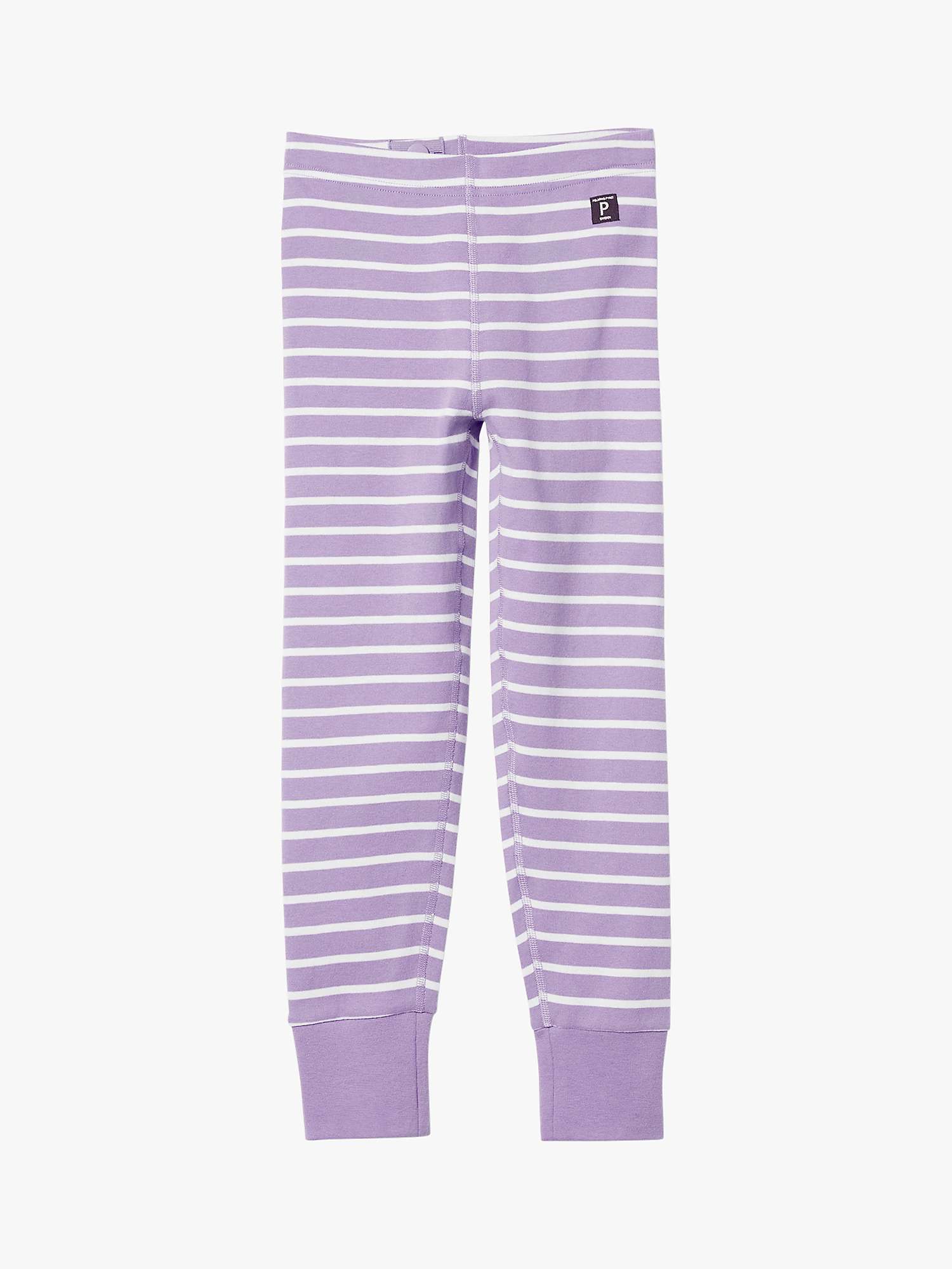 Buy Polarn O. Pyret Kids' GOTS Organic Cotton Stripe Leggings, Purple Online at johnlewis.com