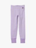 Polarn O. Pyret Kids' GOTS Organic Cotton Stripe Leggings, Purple