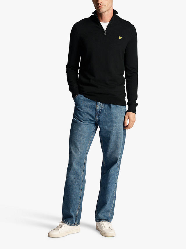 Lyle & Scott 1/4 Zip Merino Jumper, Jet Black