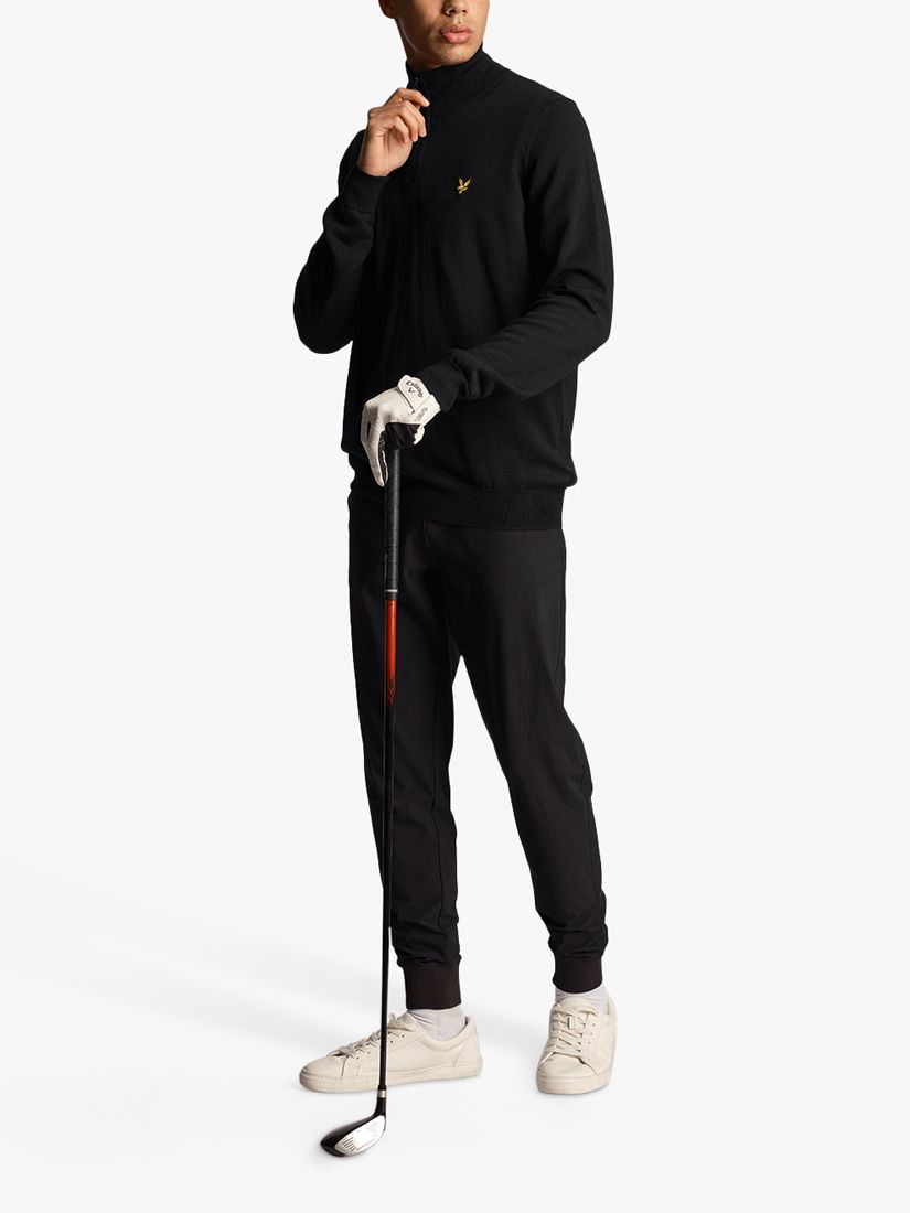 Lyle & Scott Golf Core 1/4 Zip Jersey Top, Black, XS