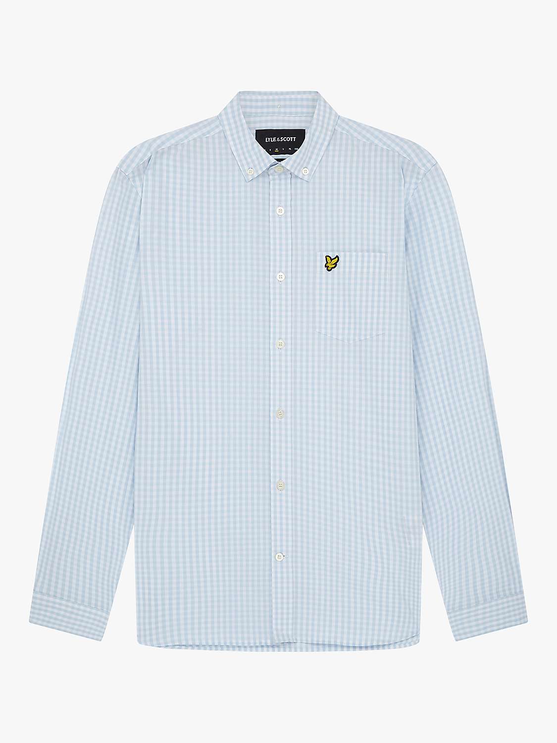 Buy Lyle & Scott Long Sleeve Slim Fit Gingham Shirt, Blue/White Online at johnlewis.com