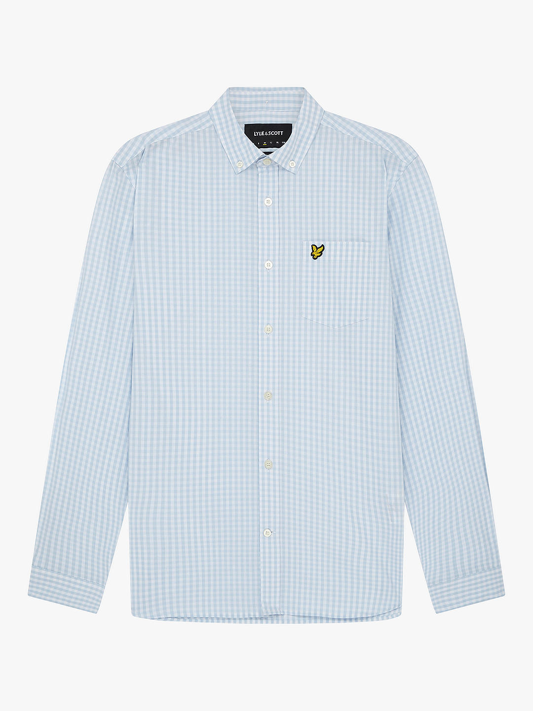 Lyle & Scott Long Sleeve Slim Fit Gingham Shirt, Blue/White