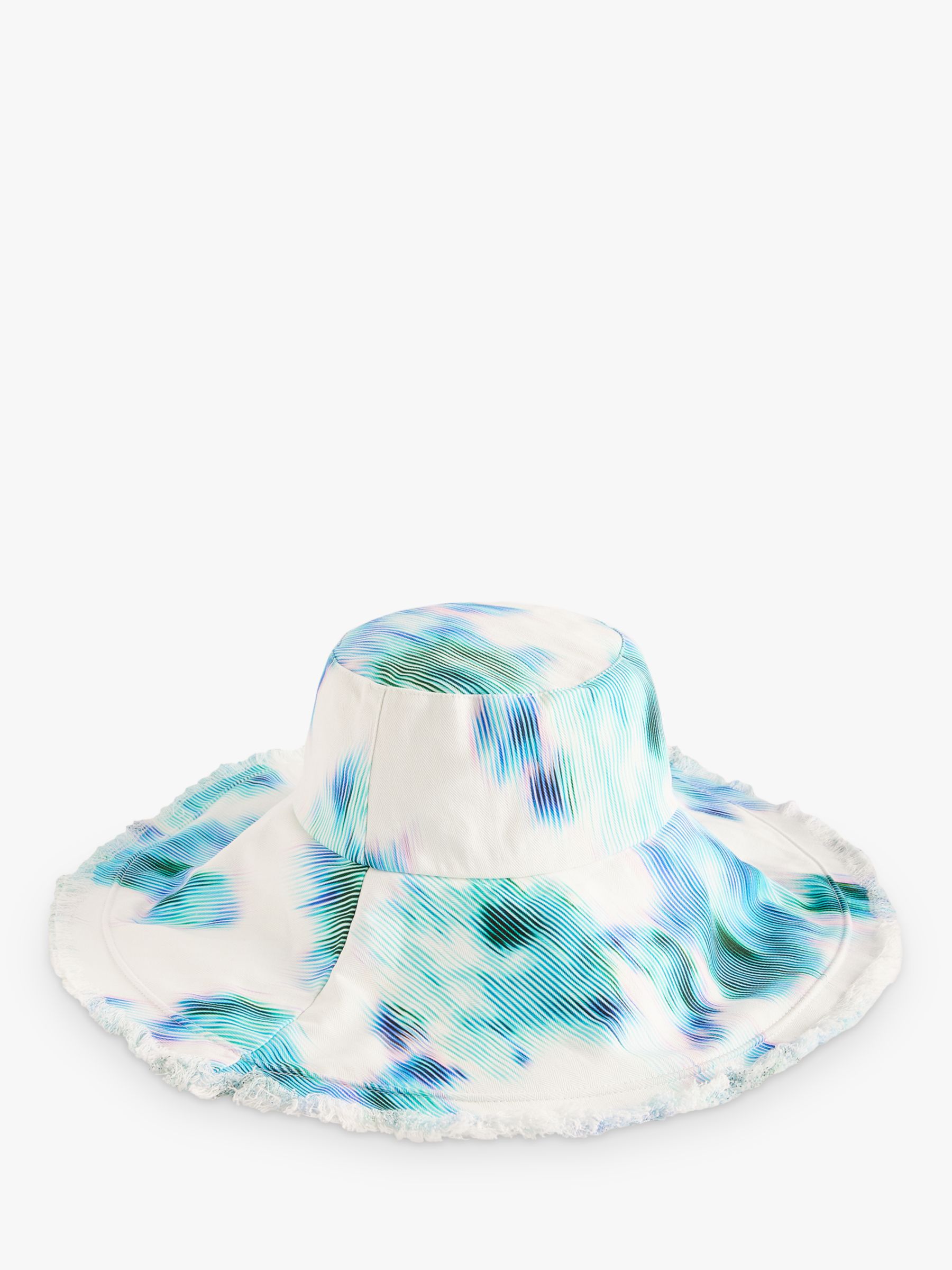 Ted Baker Fiionn Floral Printed Beach Hat, White/Multi, One Size
