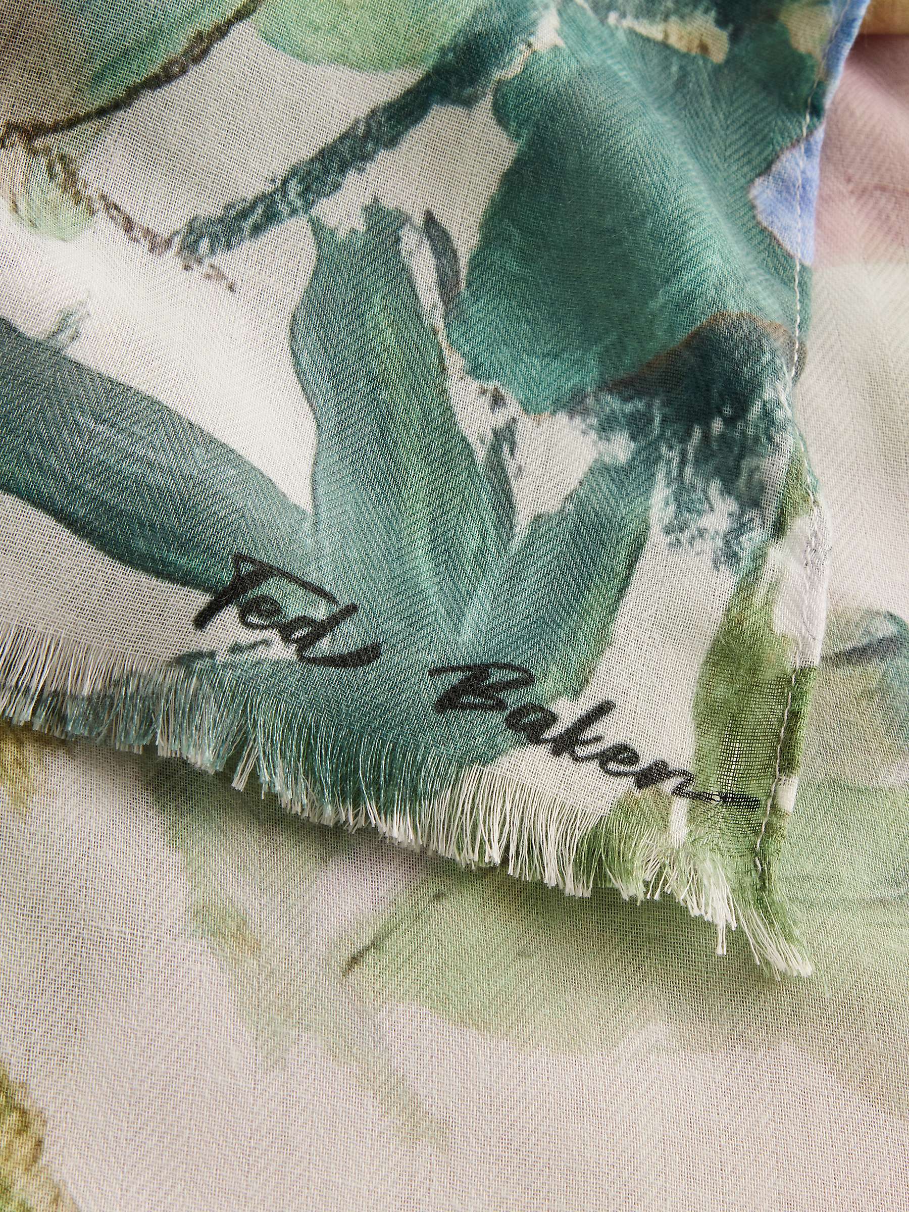 Ted Baker Audreys Floral Print Scarf, Cream/Multi at John Lewis & Partners
