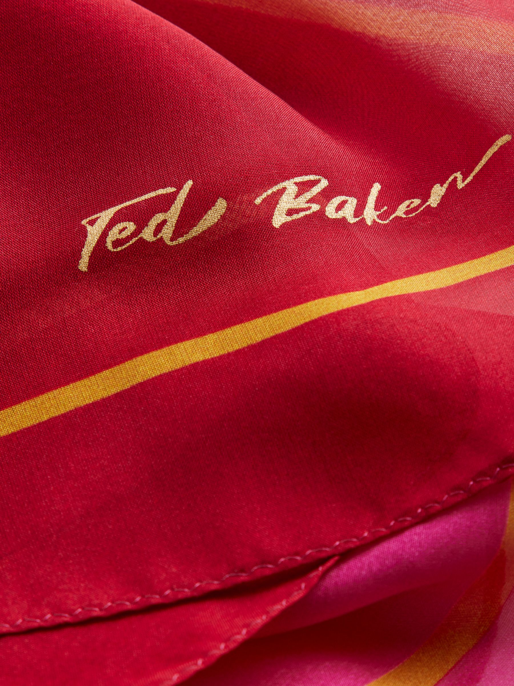Buy Ted Baker Daavina Ombre Effect Silk Chiffon Scarf, Red/Multi Online at johnlewis.com