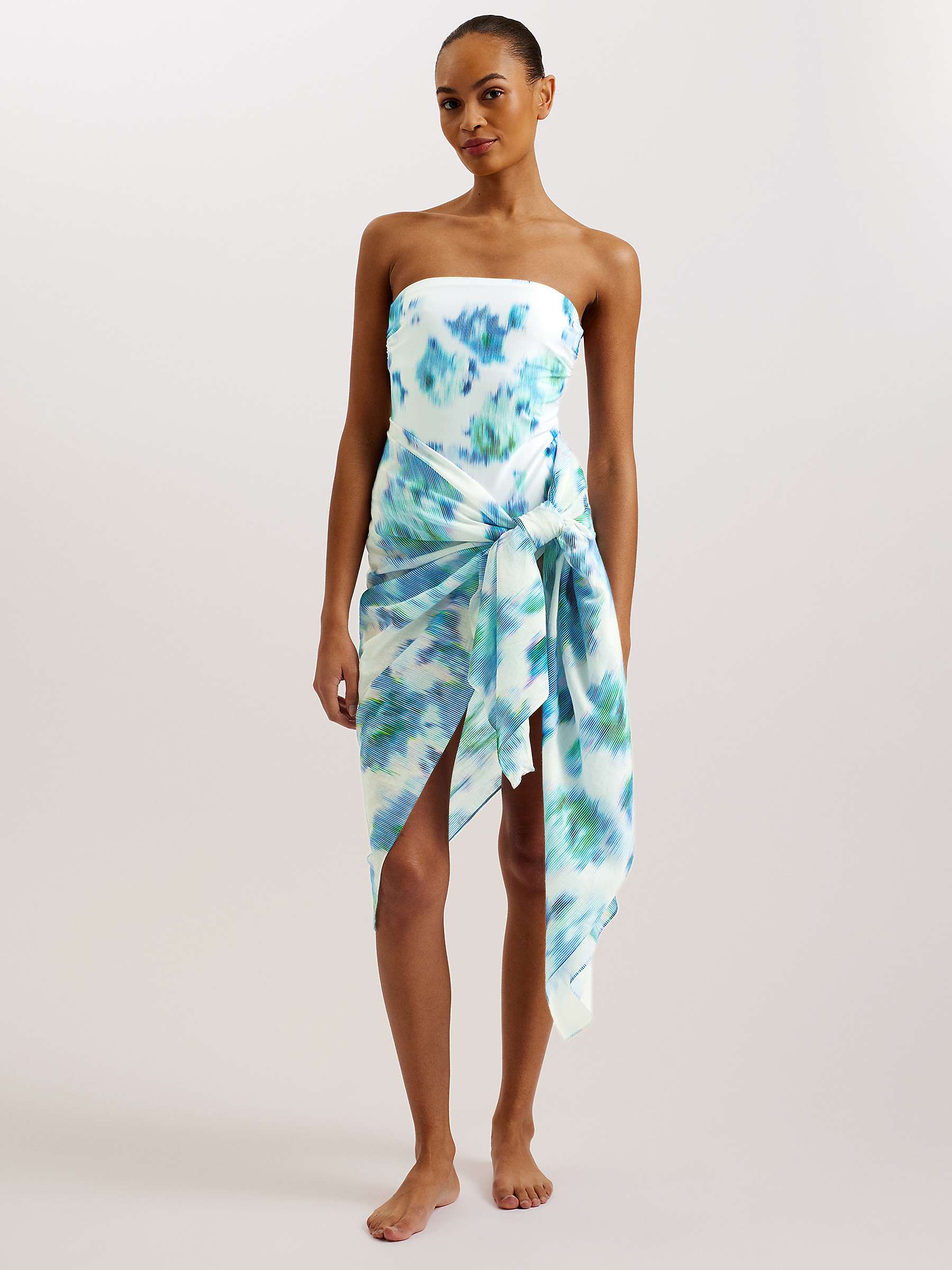 Buy Ted Baker Timera Abstract Print Sarong, White/Turquoise Online at johnlewis.com