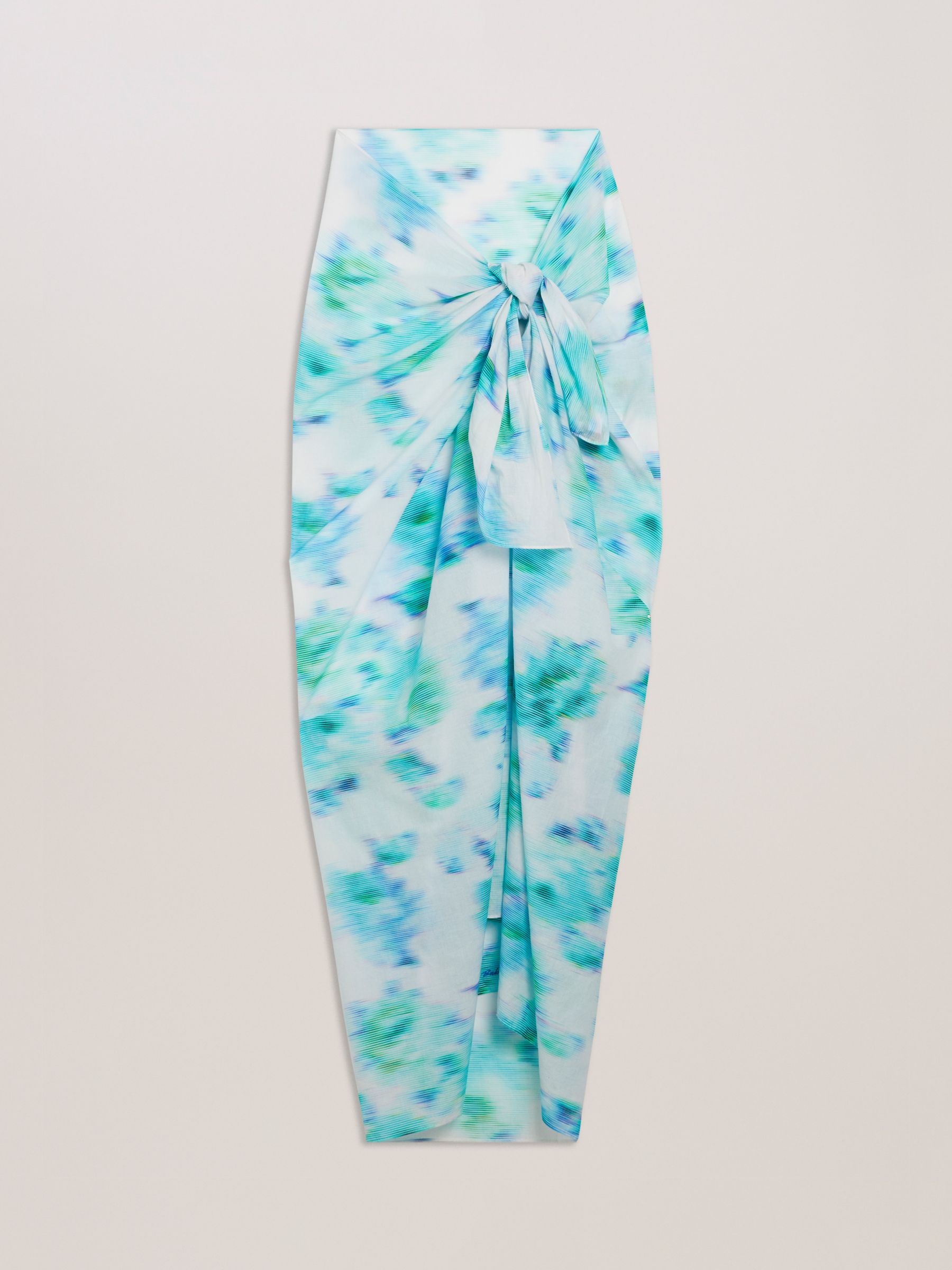 Ted Baker Timera Abstract Print Sarong, White/Turquoise, One Size